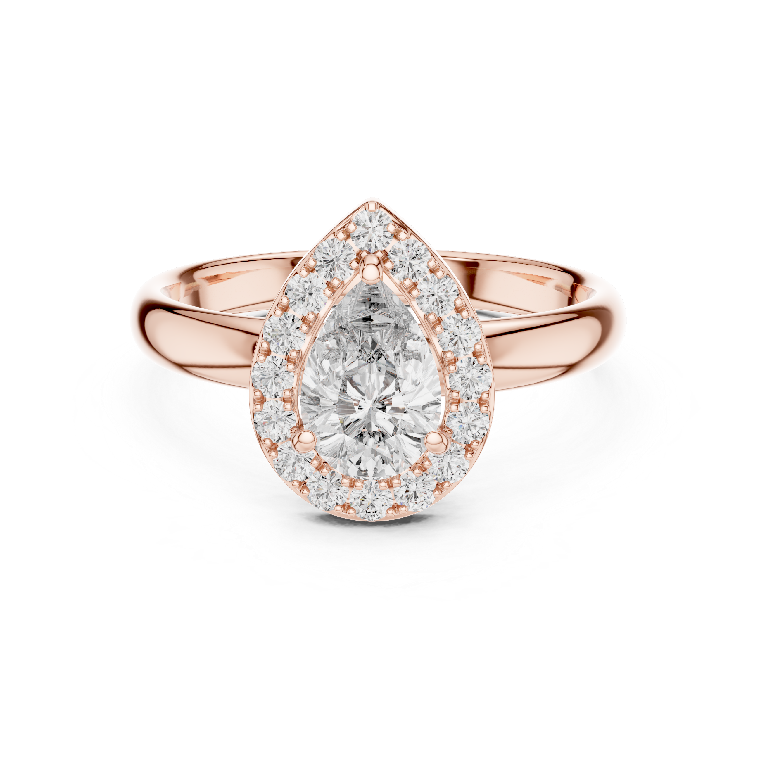 Pear Engagement Ring With  Halo Setting