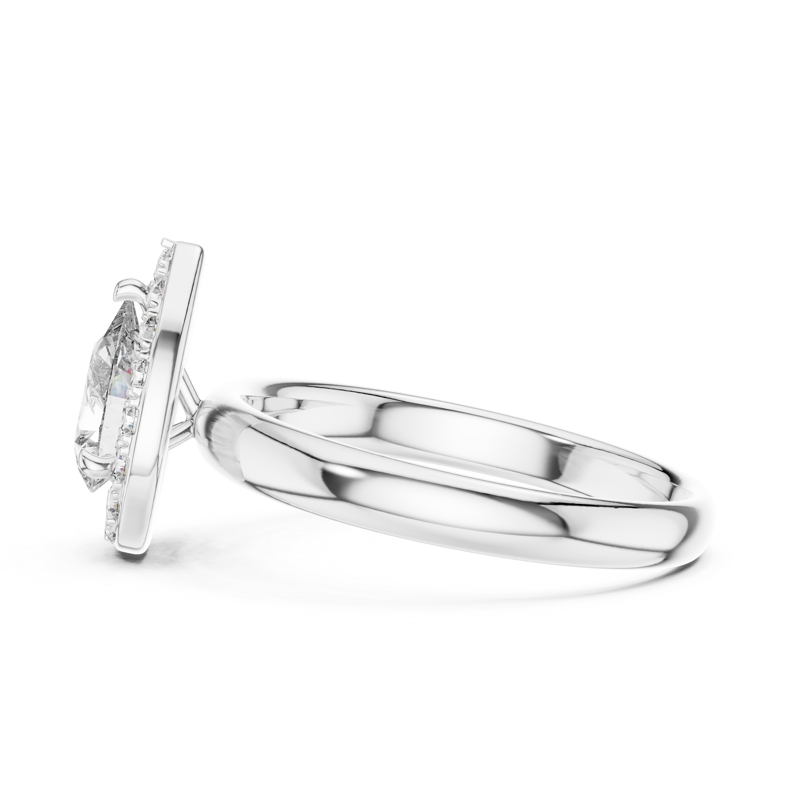 Pear Engagement Ring With  Halo Setting
