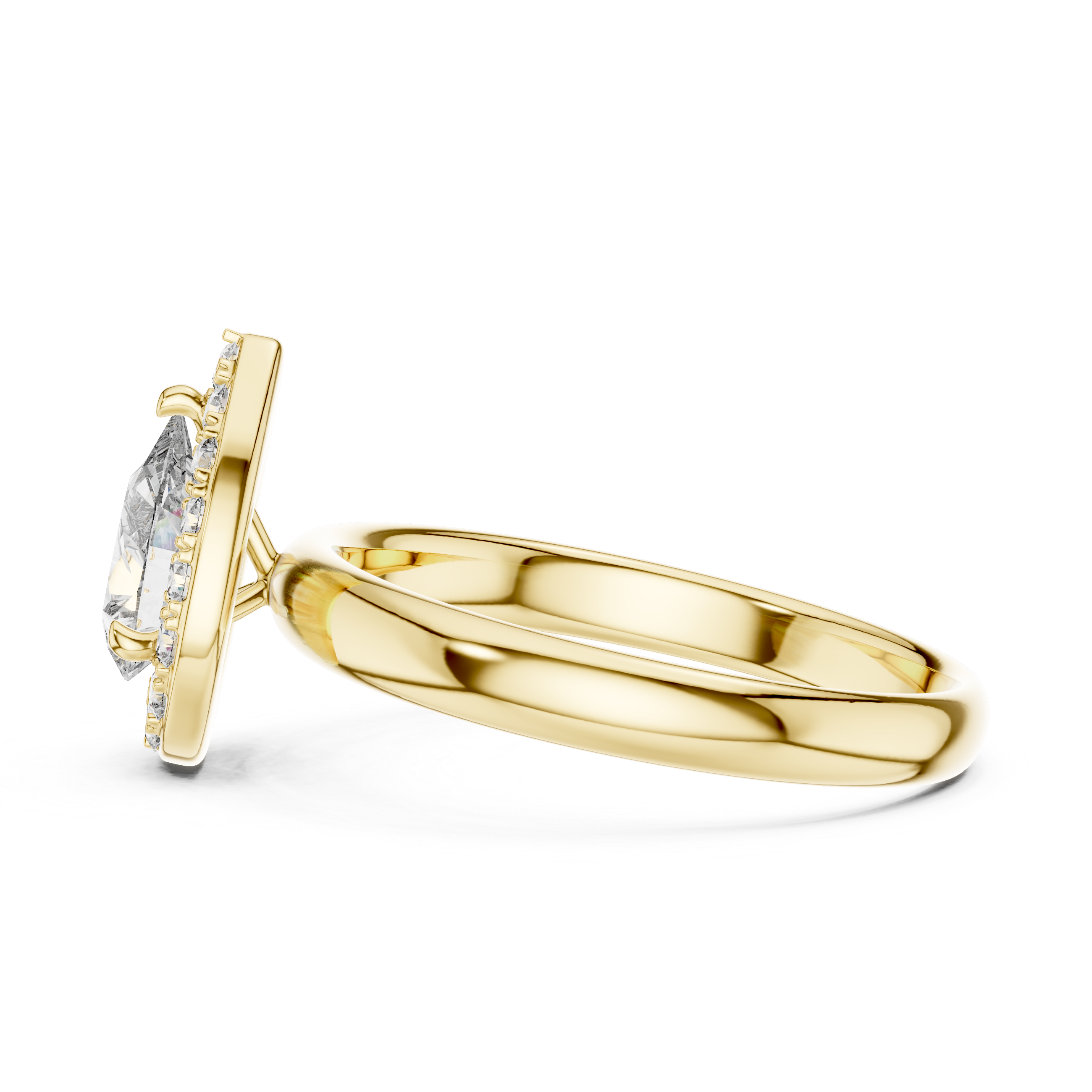 Pear Engagement Ring With  Halo Setting