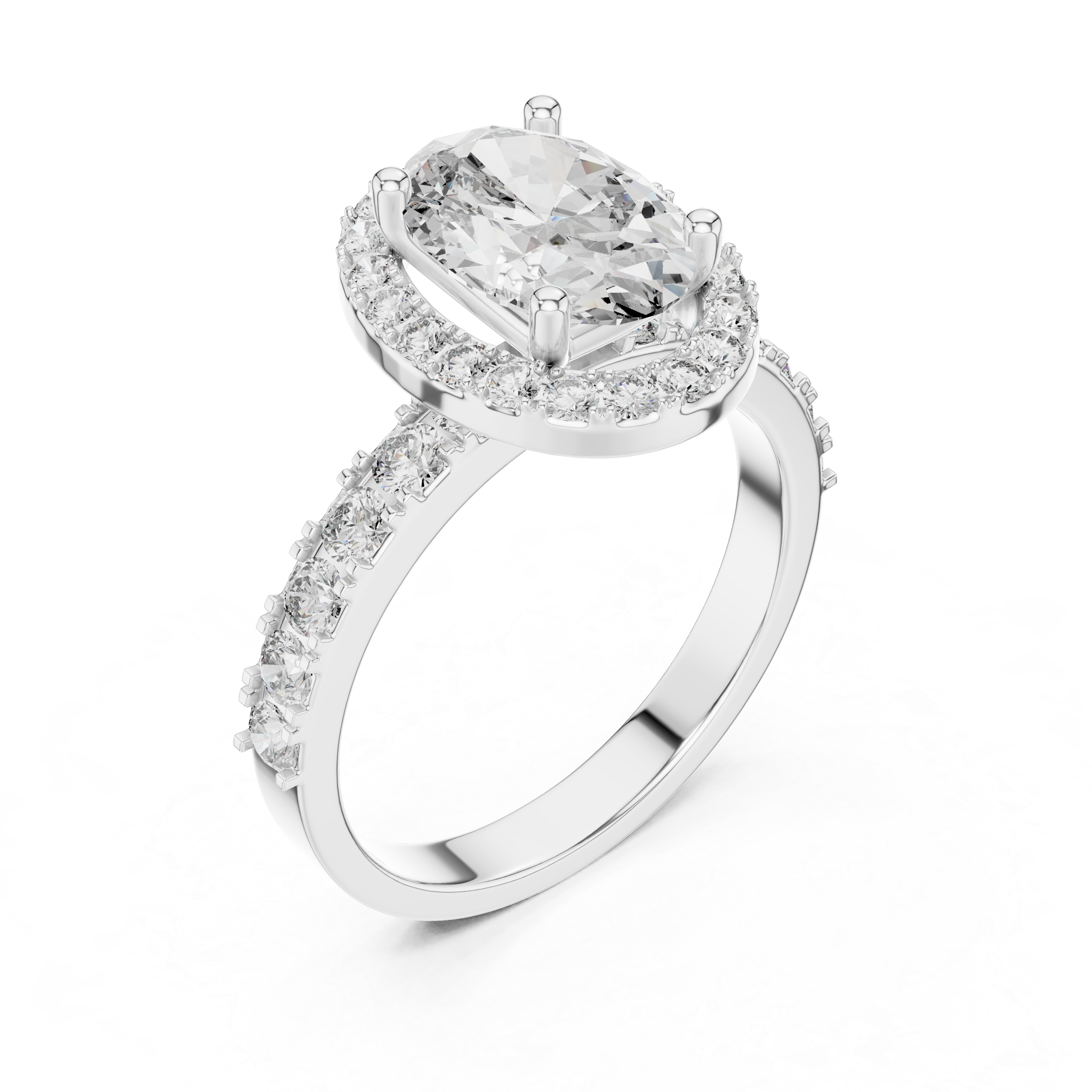 OVAL HALO SETTING ENGAGEMENT RING