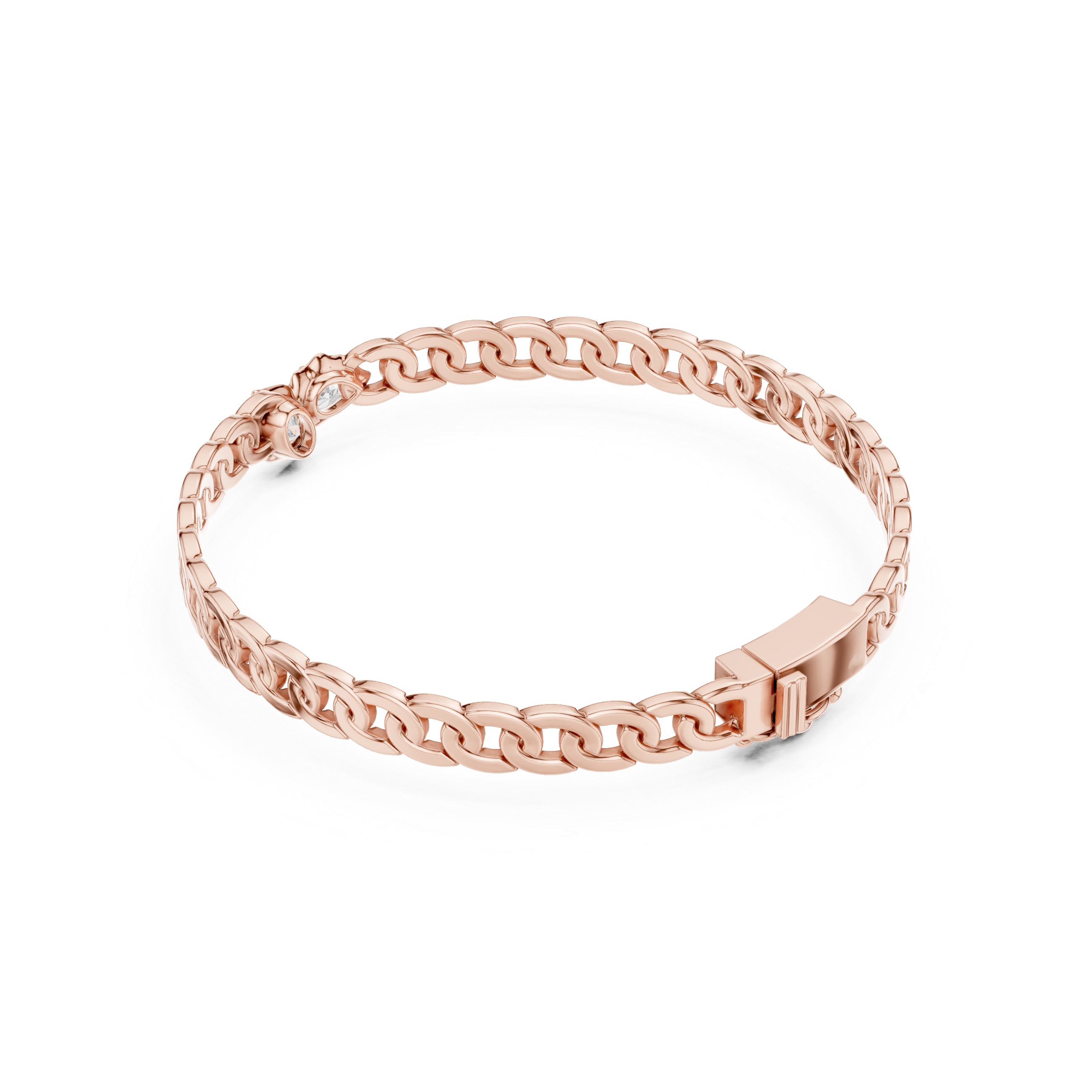 CUBIC CHAIN MENS BRACELET