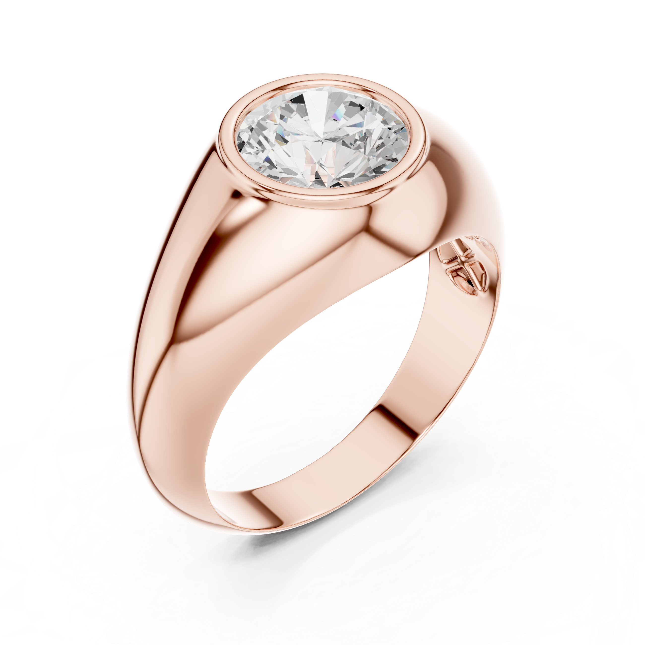 2CT ROUND BAZEL SETTING RING