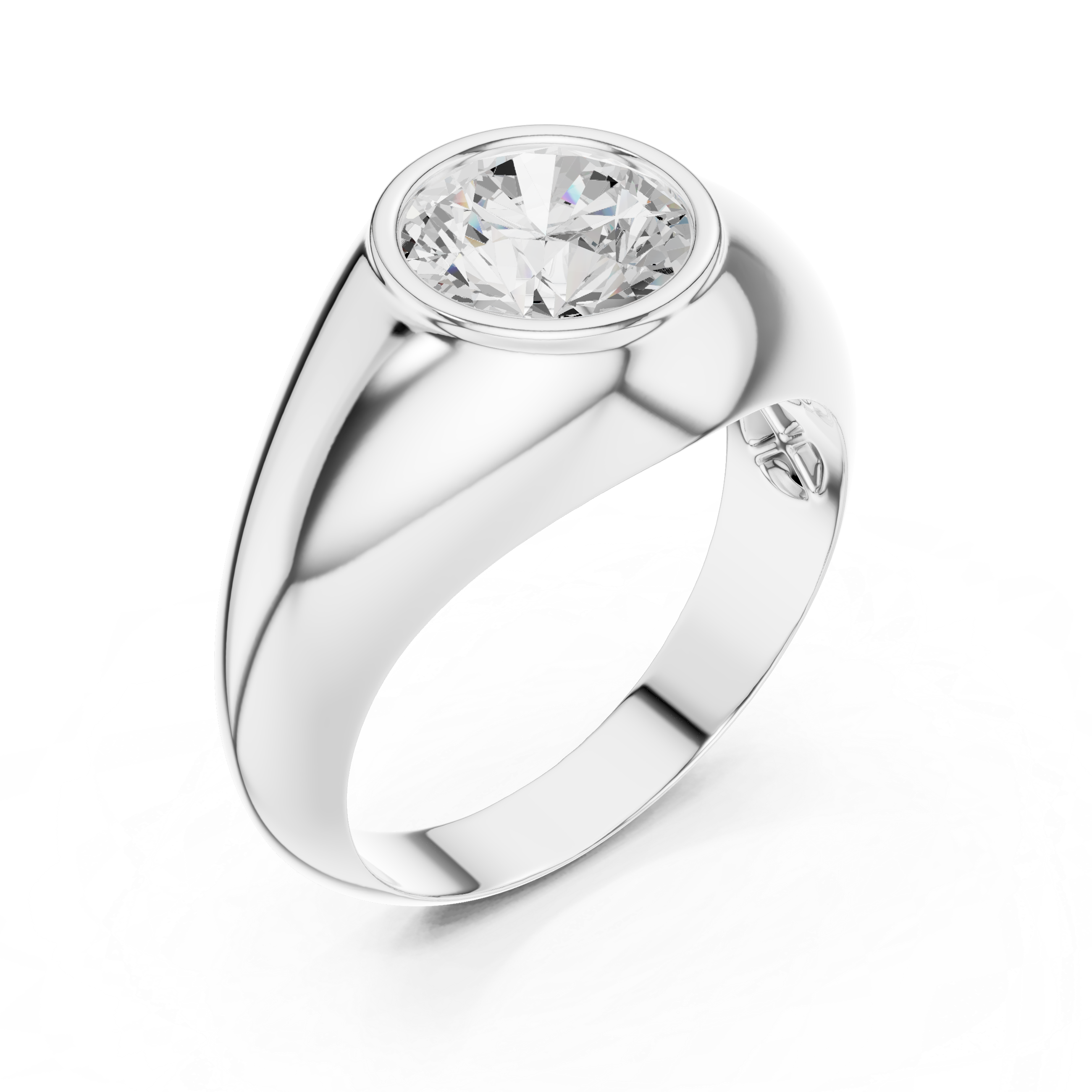 2CT ROUND BAZEL SETTING RING