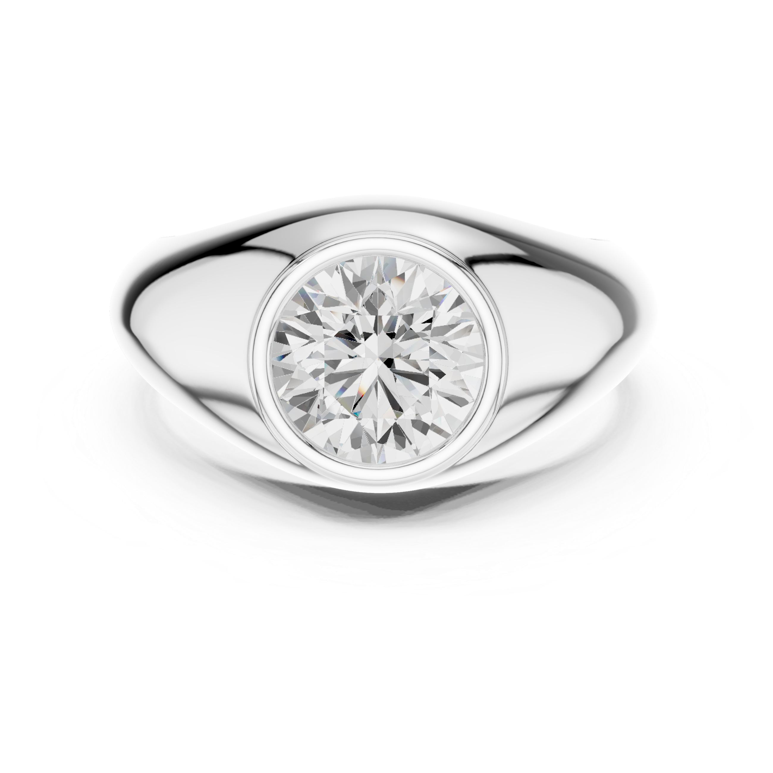 2CT ROUND BAZEL SETTING RING