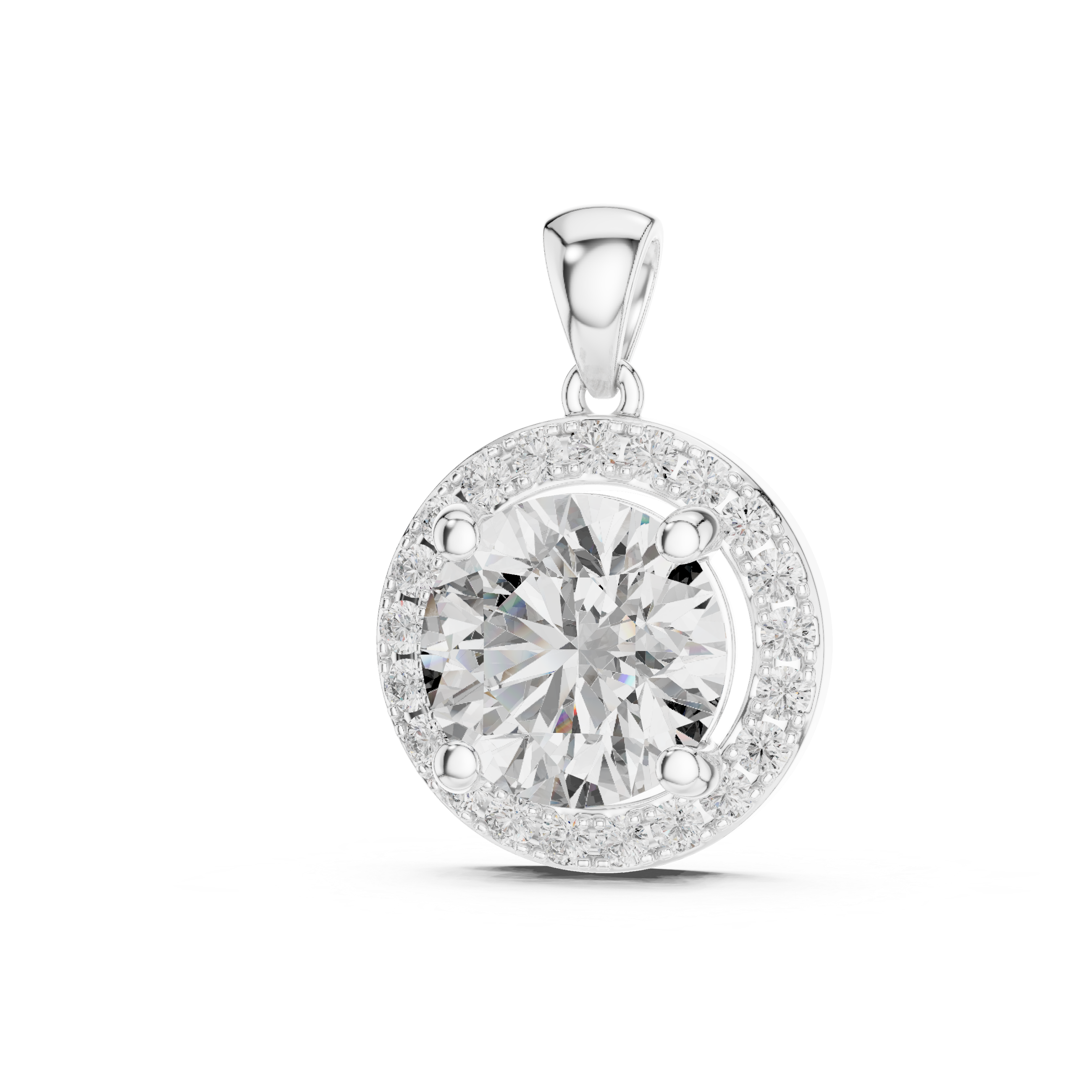 1CT ROUND WITH HALO SETTING