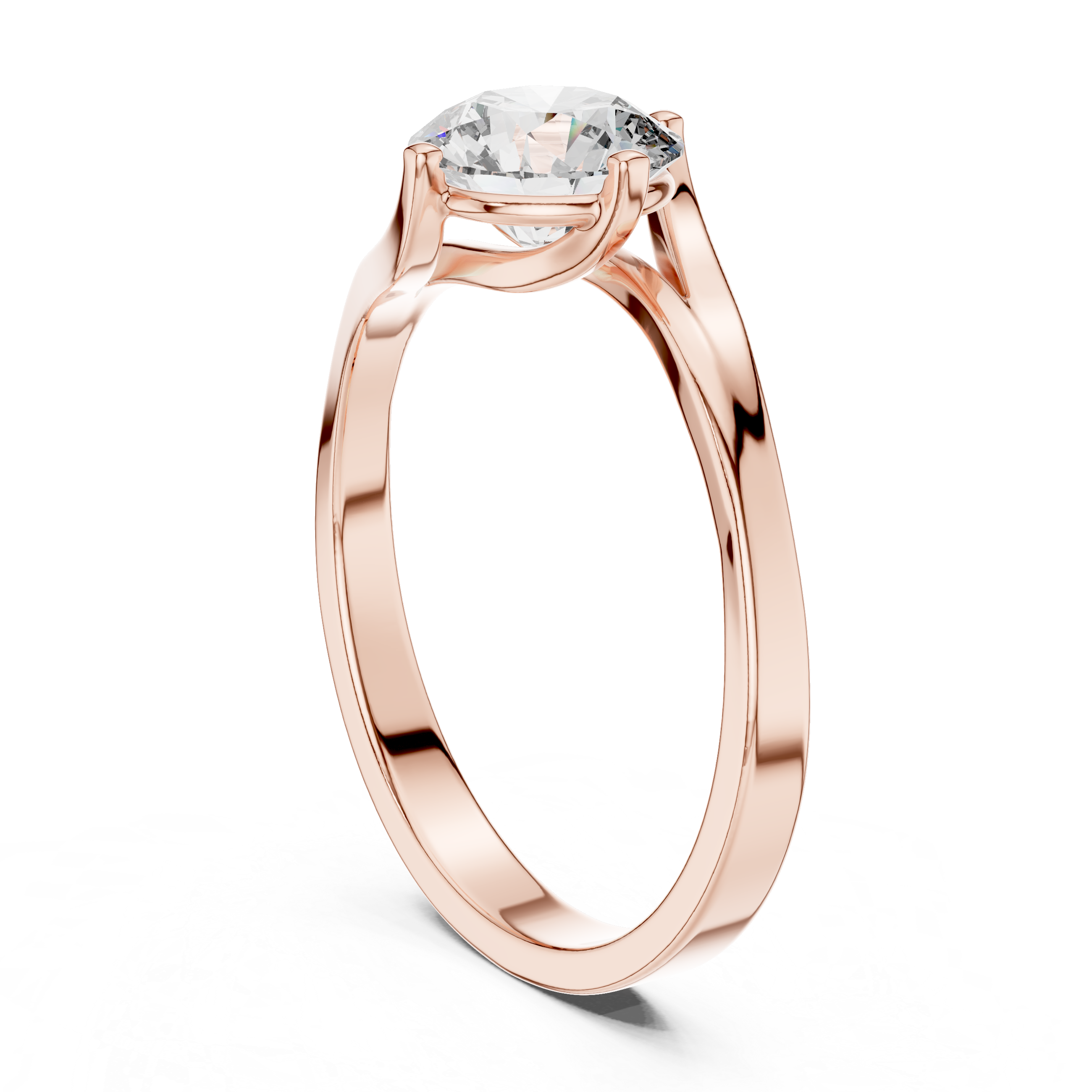 1ct Solitaire Twist Cross Band