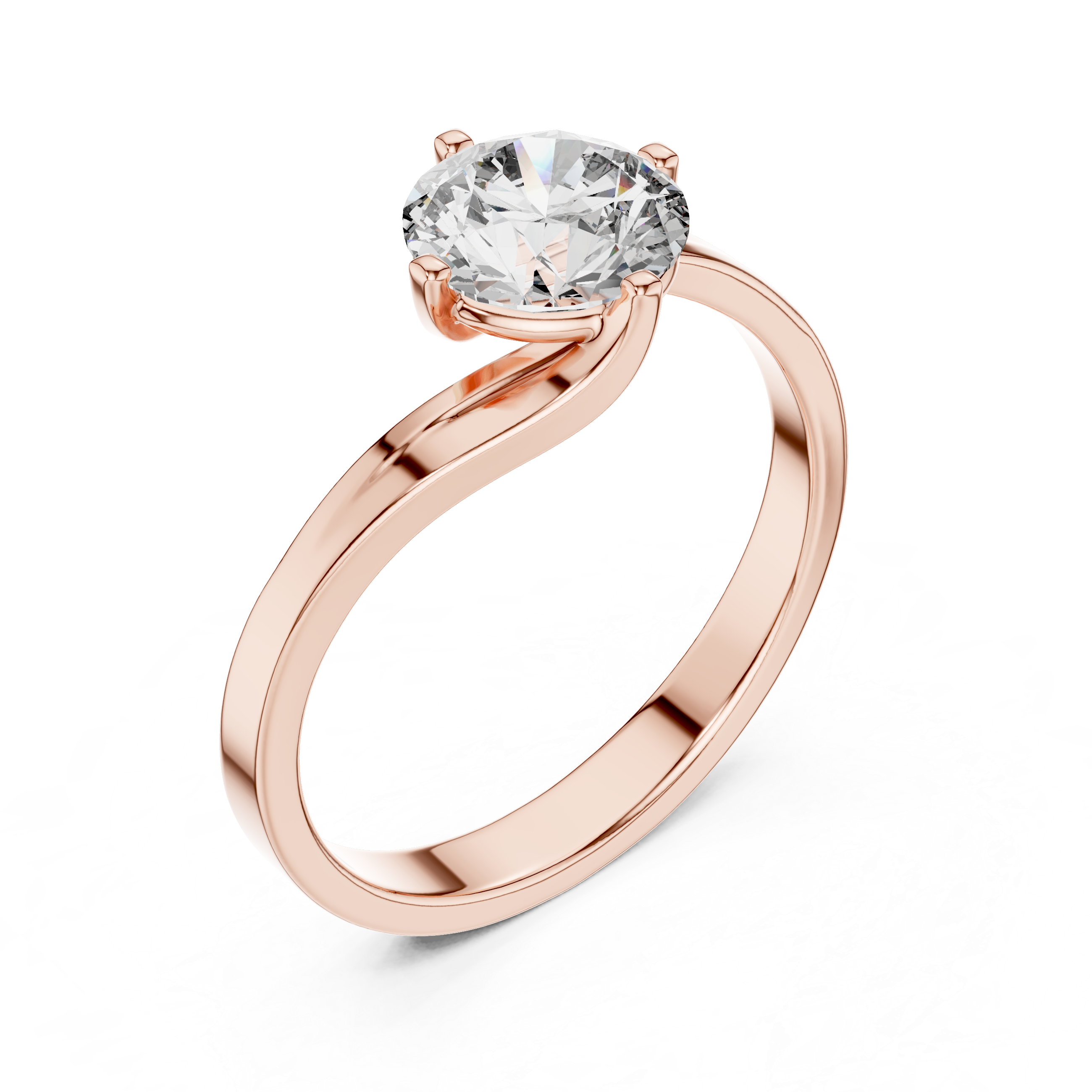 1ct Solitaire Twist Cross Band