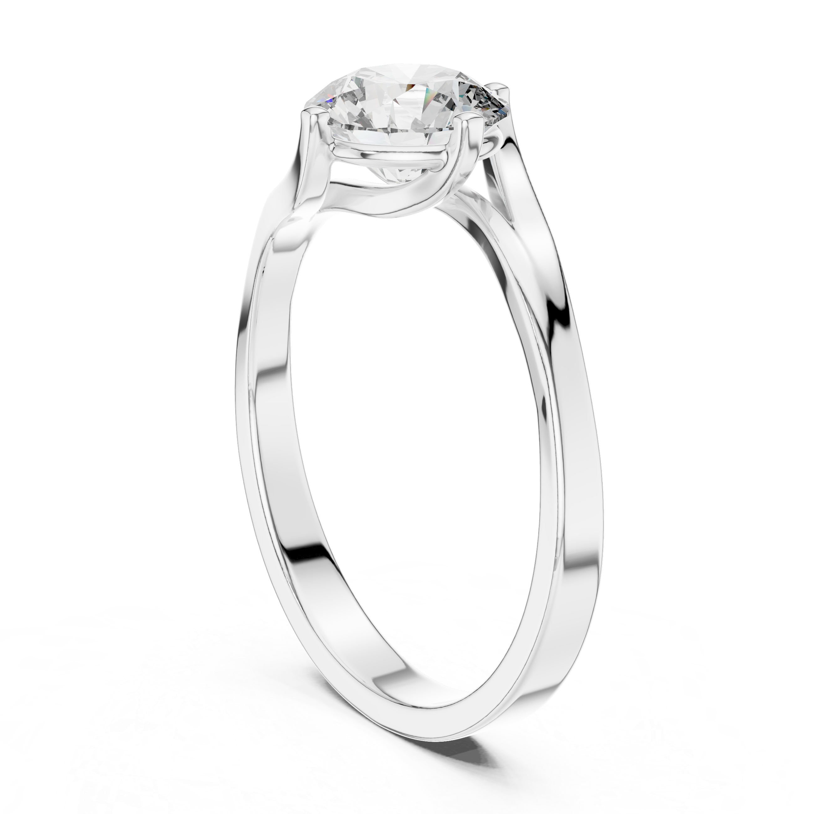 1ct Solitaire Twist Cross Band