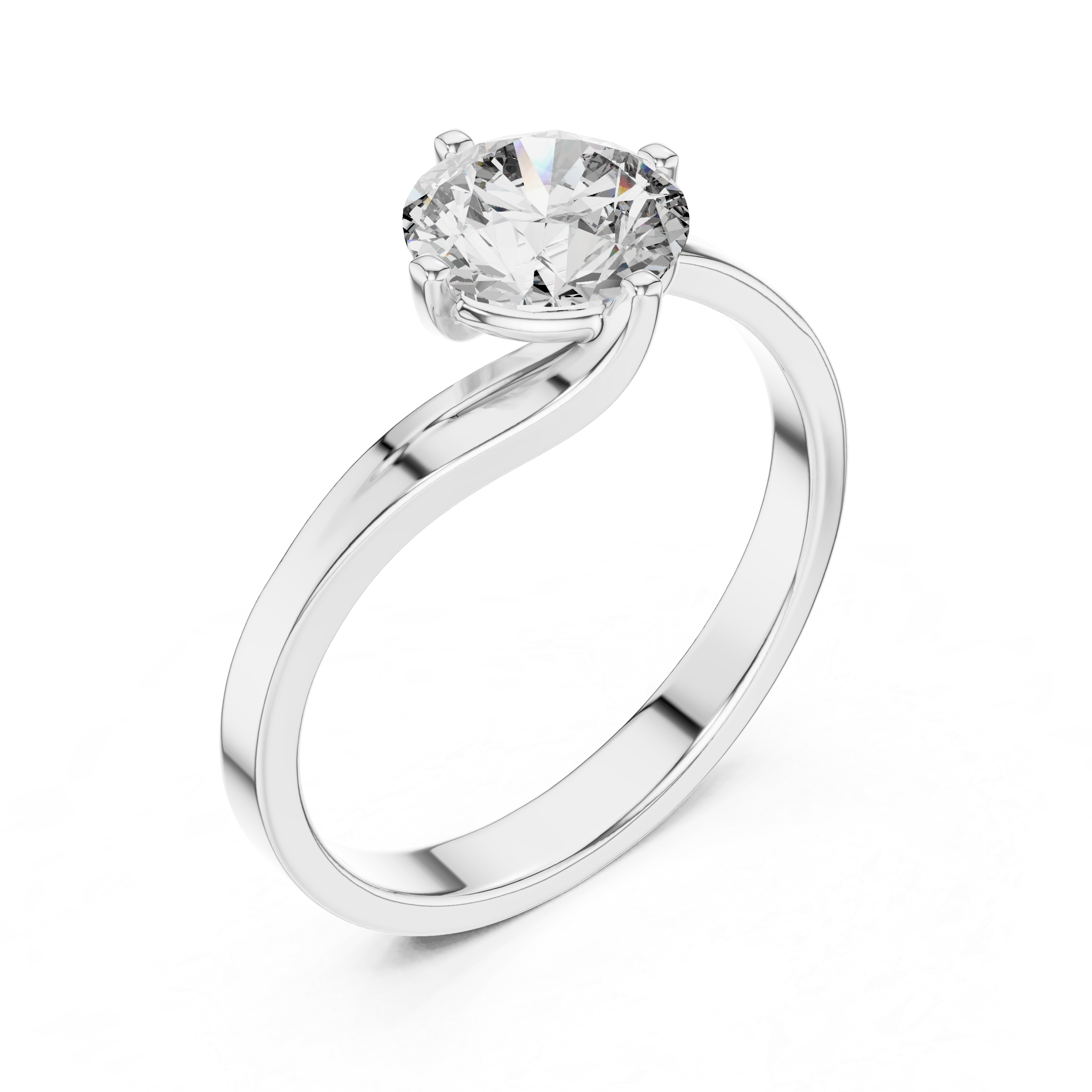 1ct Solitaire Twist Cross Band