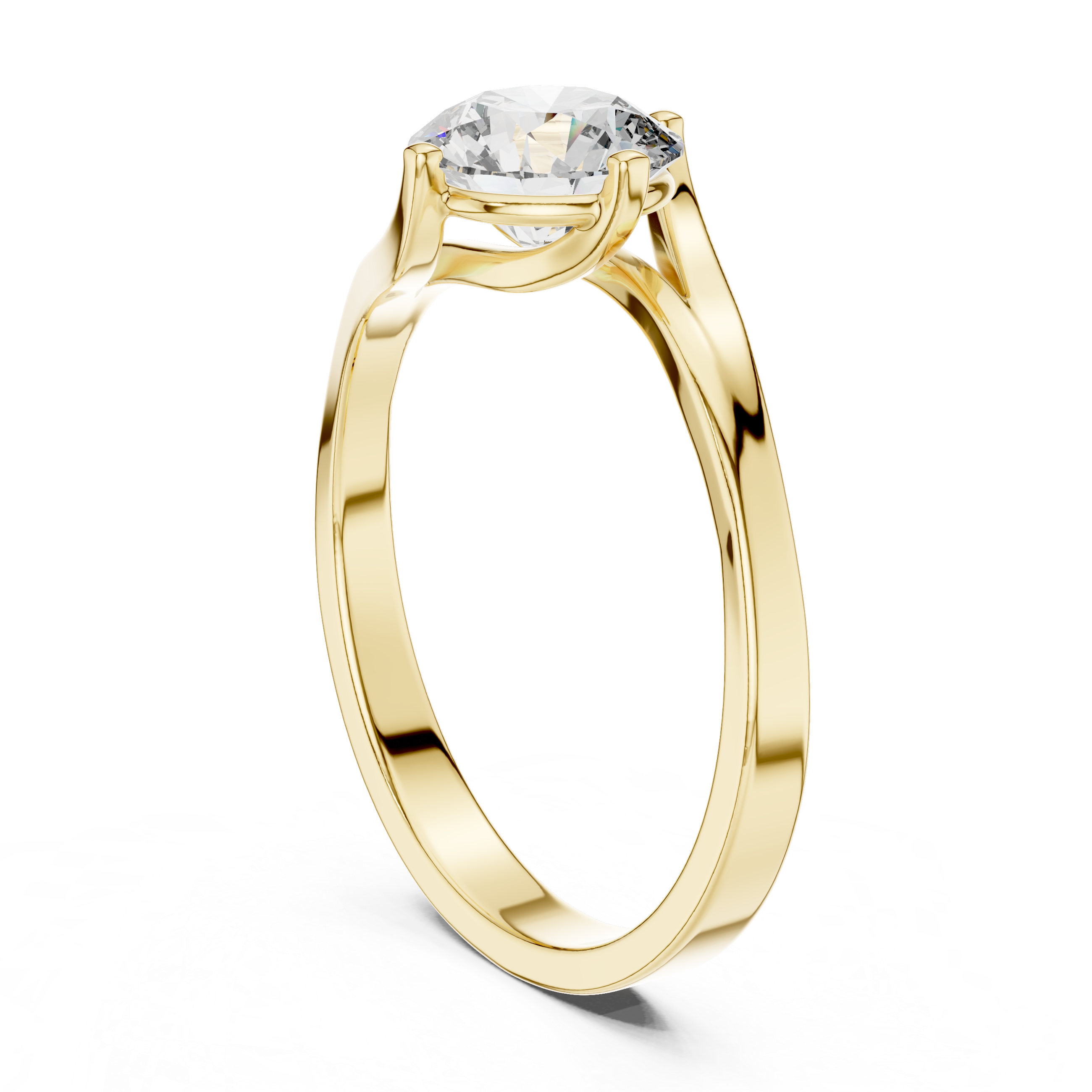 1ct Solitaire Twist Cross Band