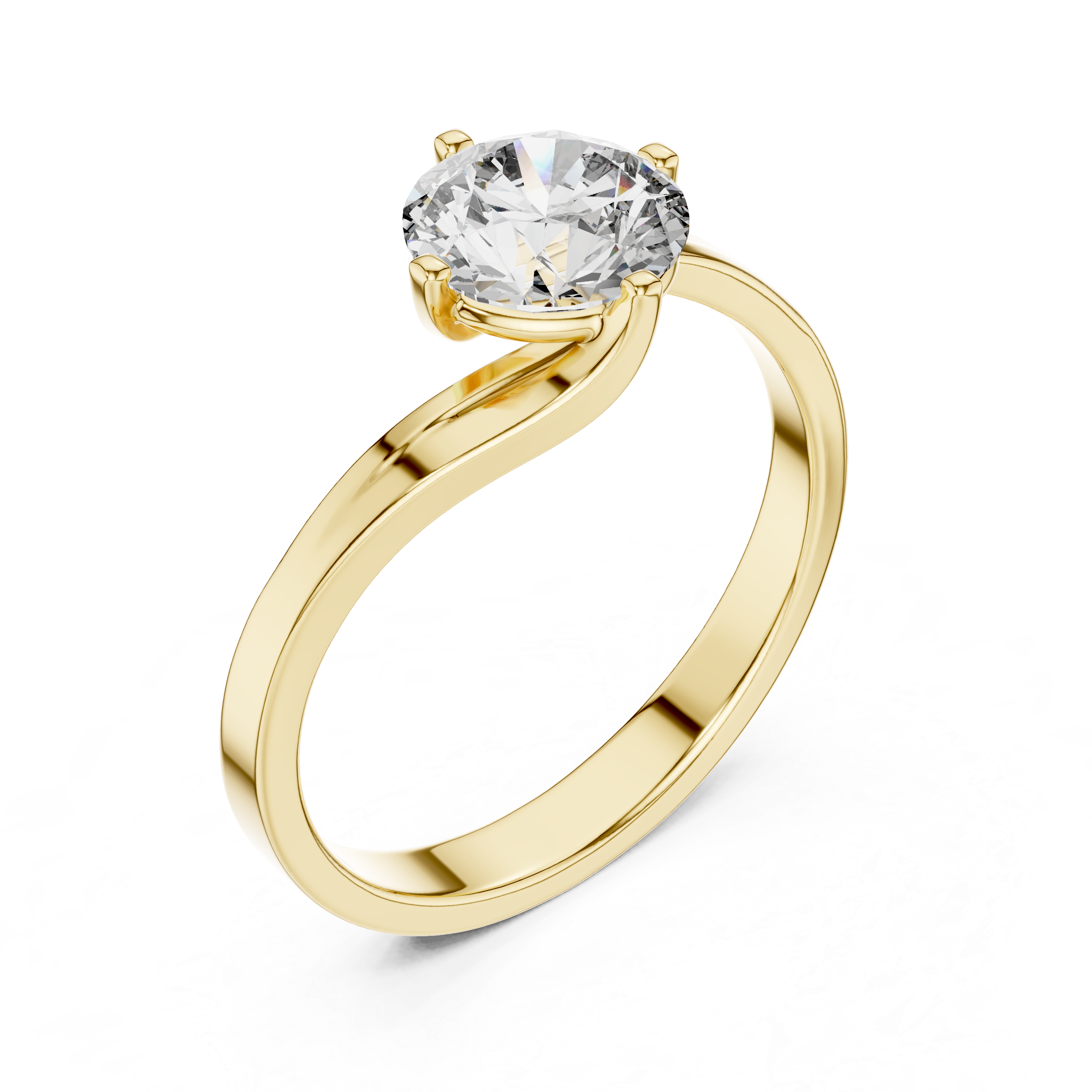 1ct Solitaire Twist Cross Band