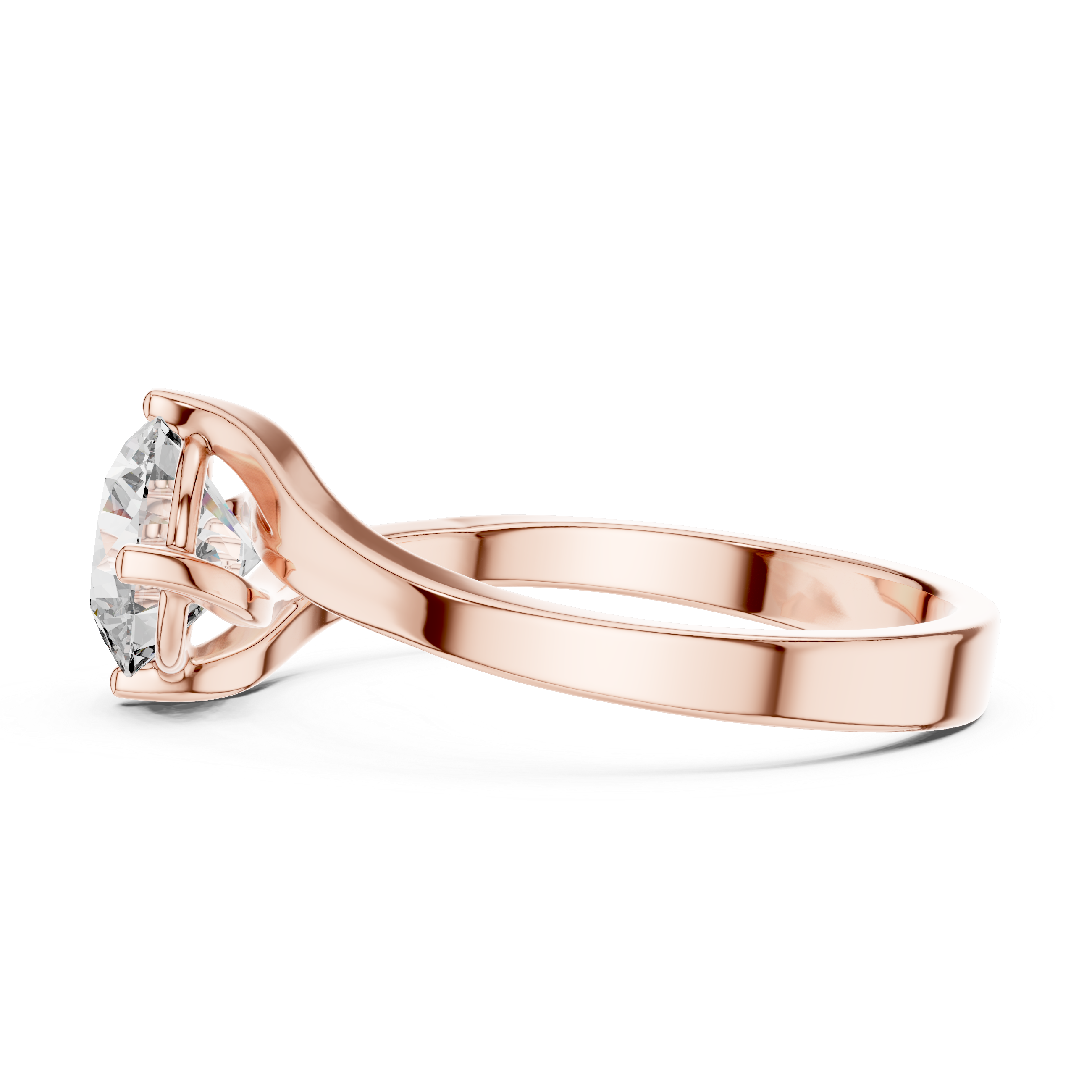 1ct Solitaire Twist Cross Band