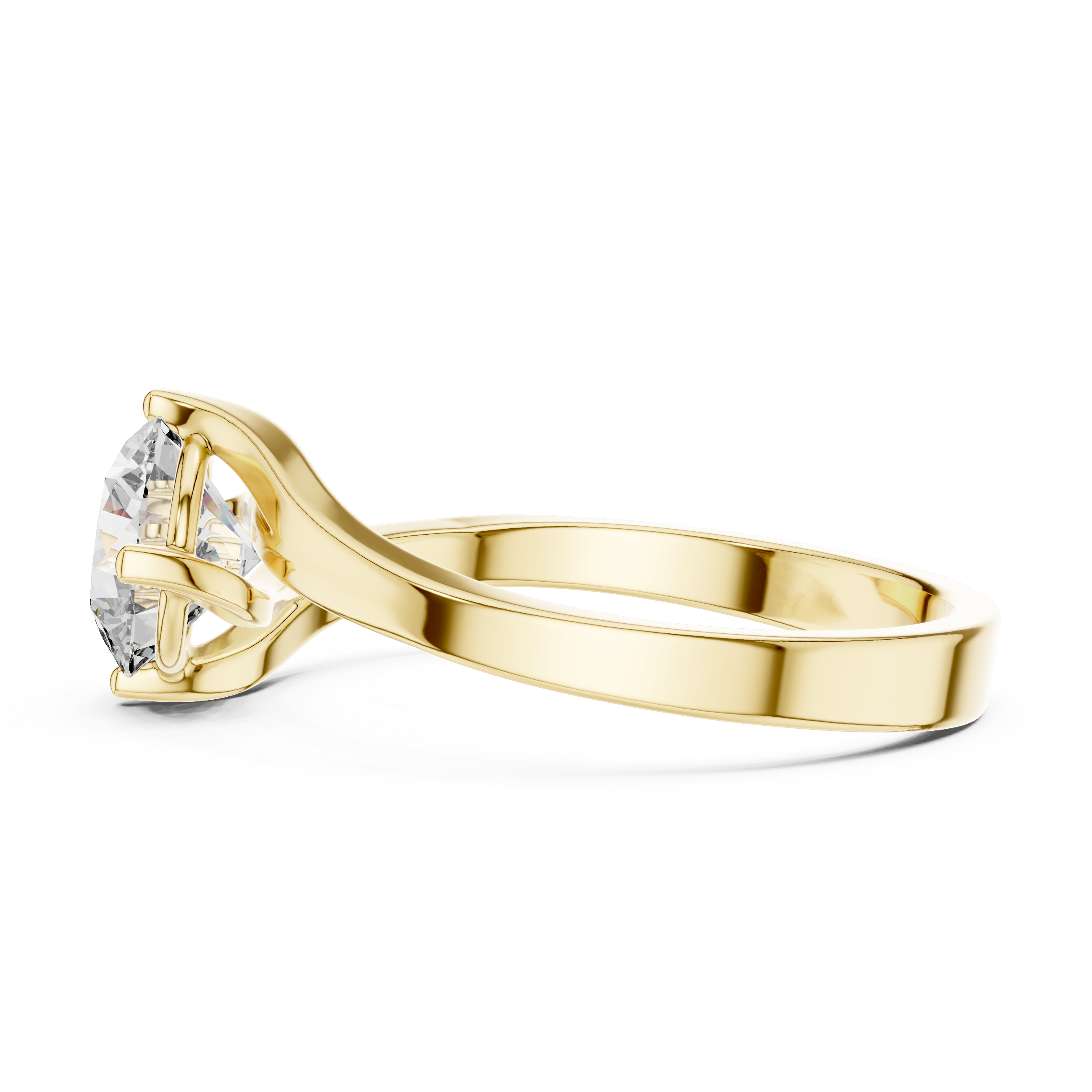 1ct Solitaire Twist Cross Band
