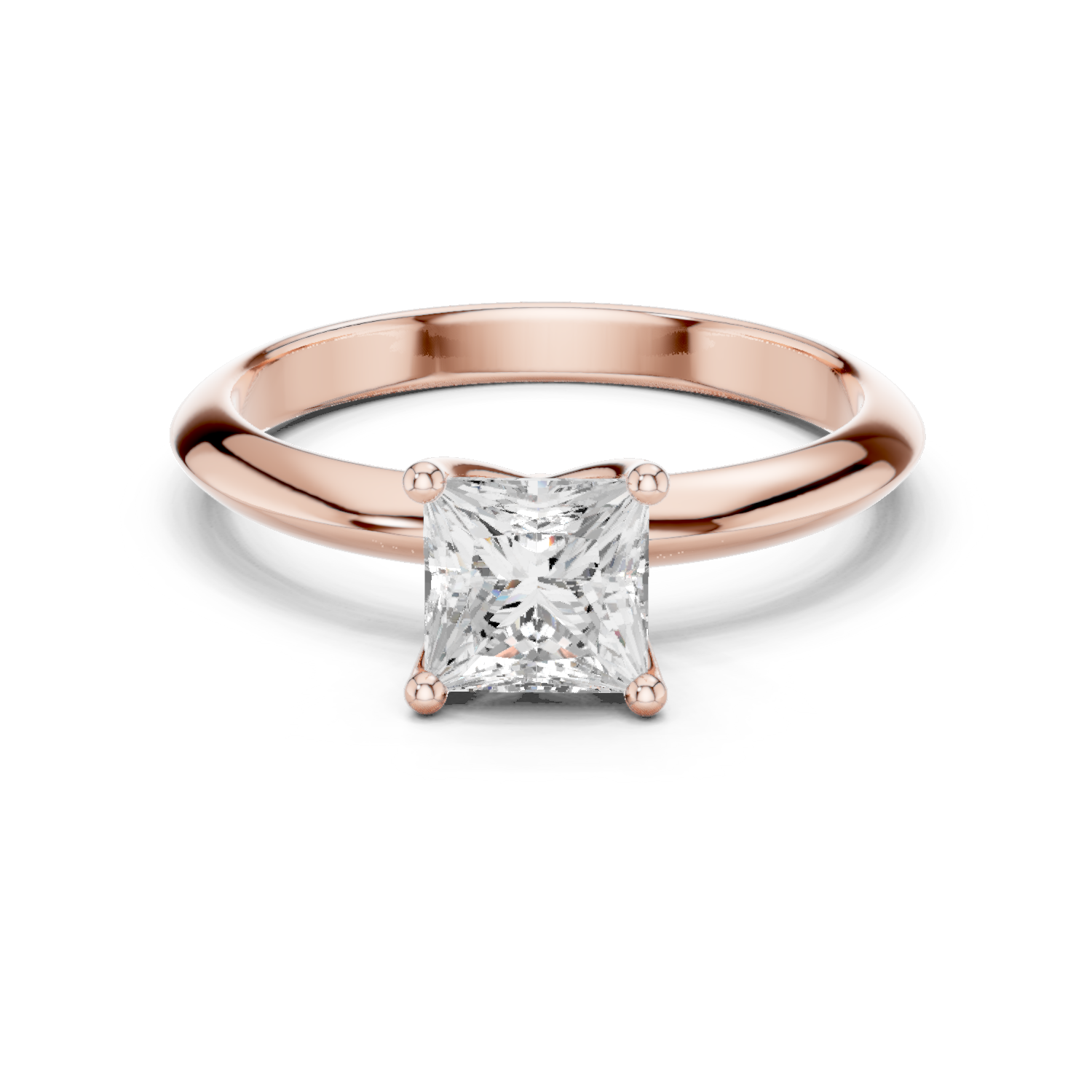 Aurielle Princess Cut Solitaire Diamond Engagement Ring