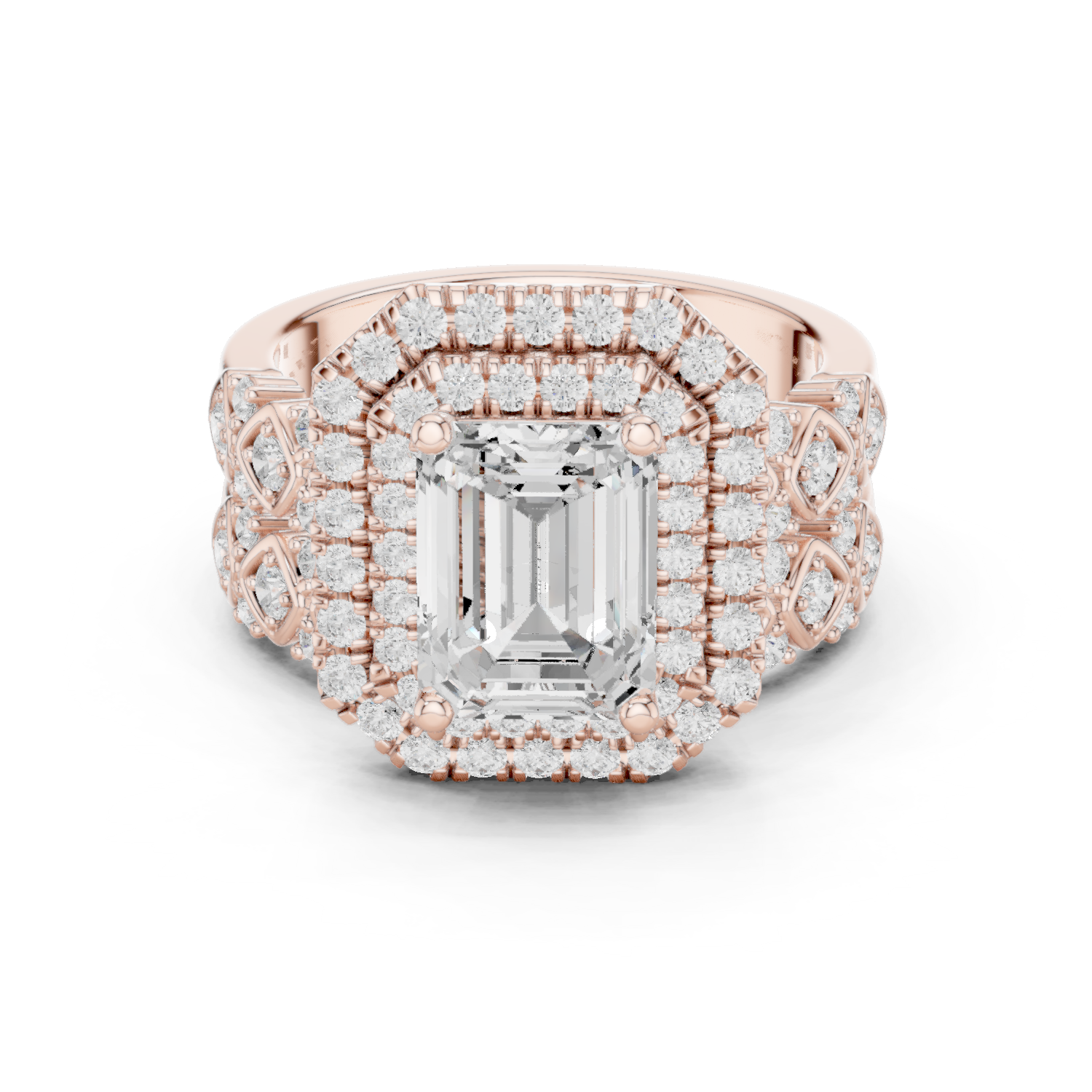 Imperial Halo Emerald Cut Diamond Ring