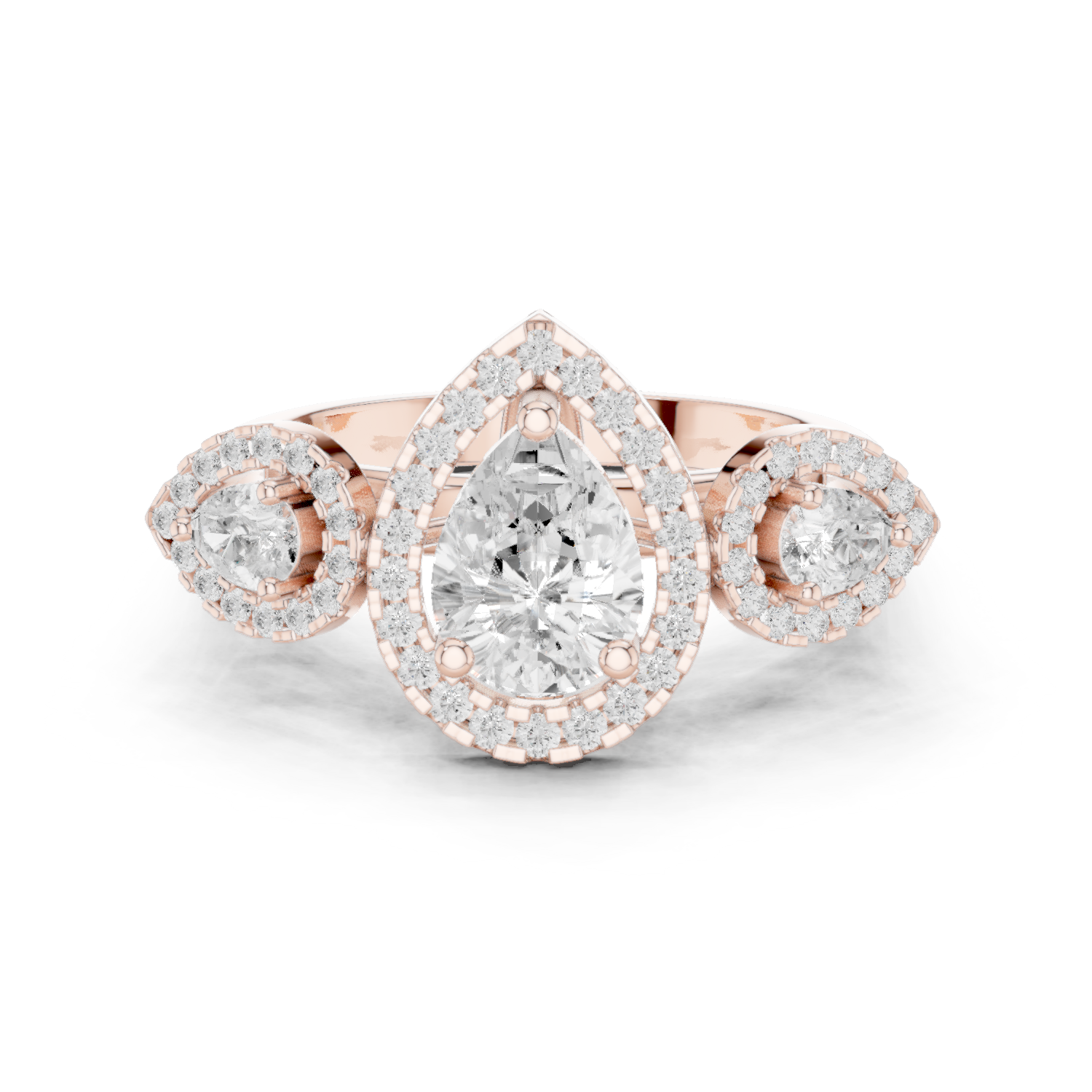 Three Stone Pear Diamond Ring