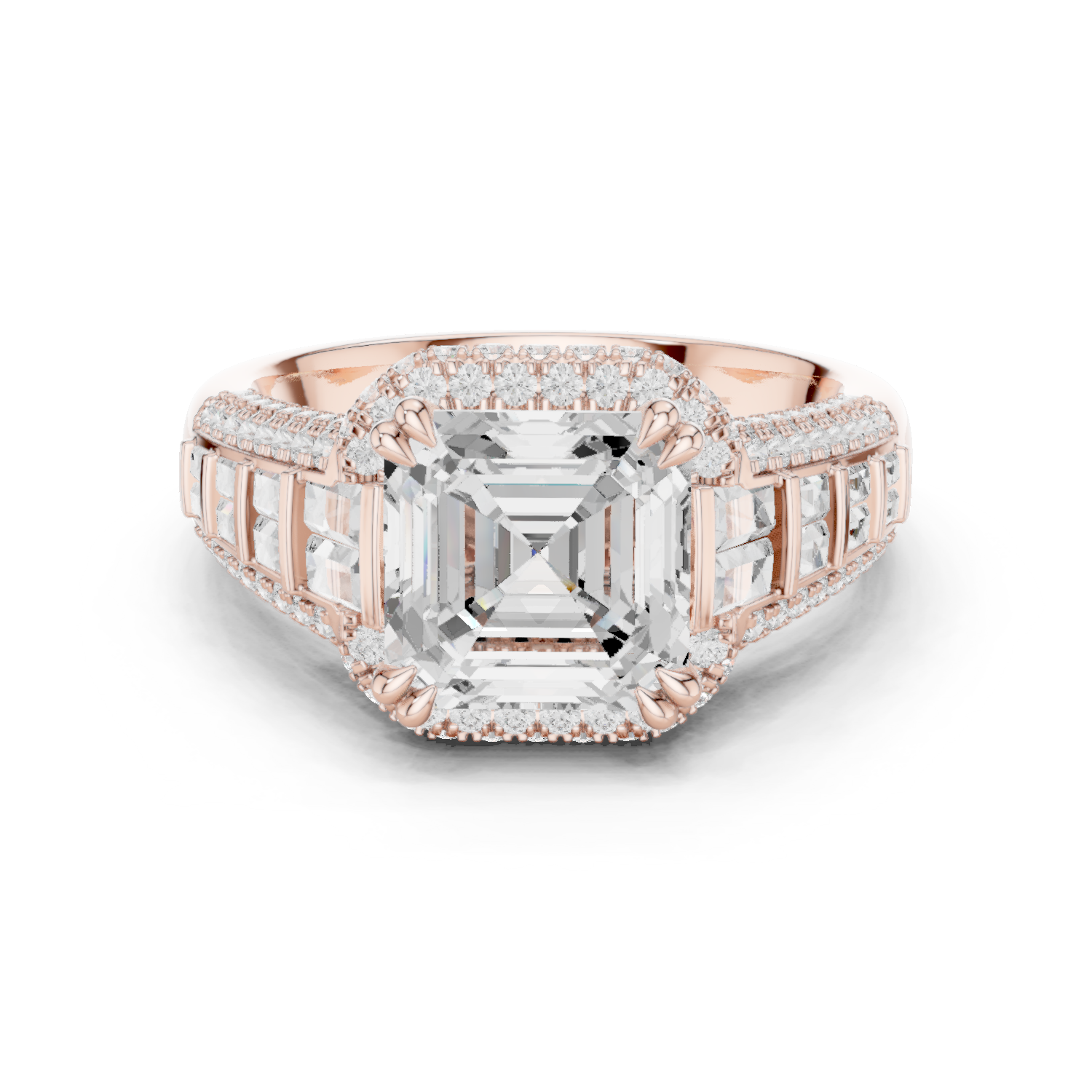 Imperium Asscher-Cut Diamond Halo Engagement Ring