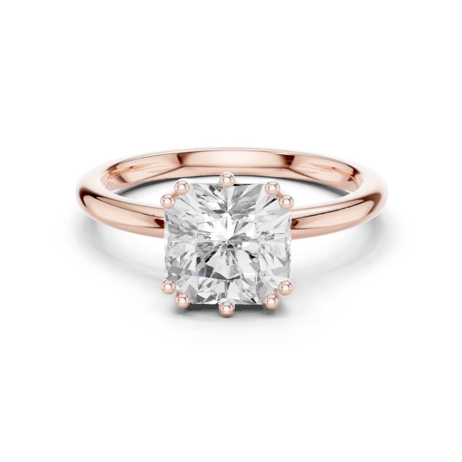 Square Radiant-Cut Diamond Solitaire Engagement Ring