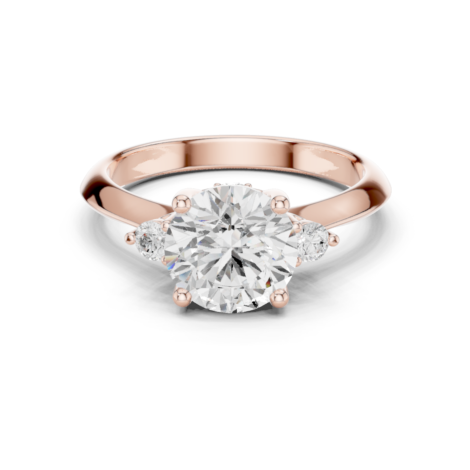 2 Ct Round Diamond Three Stone Engagement