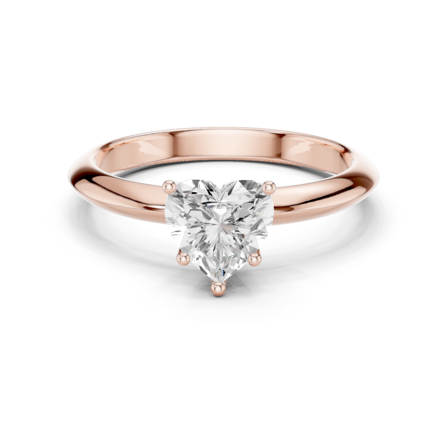 Amora Heart Cut Solitaire Diamond Engagement Ring