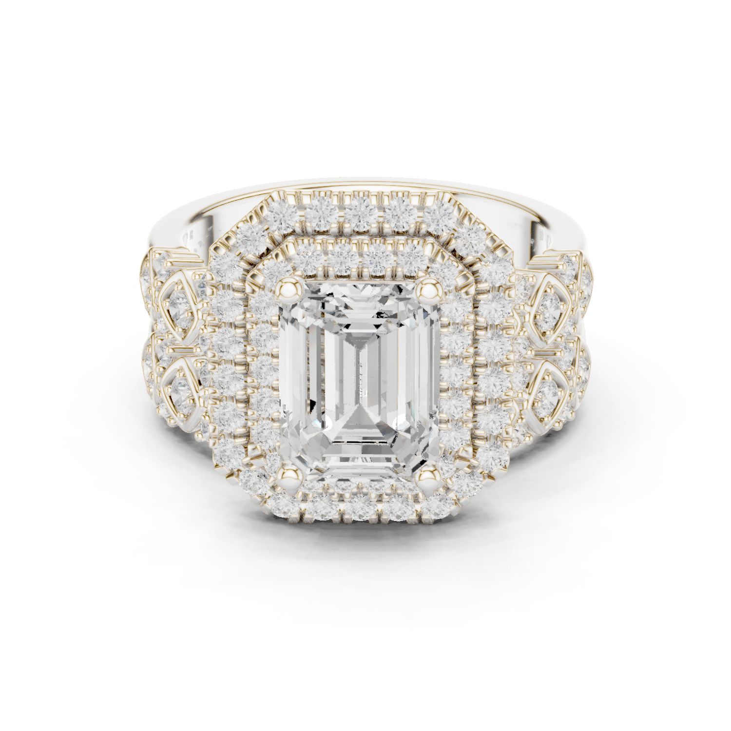 Imperial Halo Emerald Cut Diamond Ring