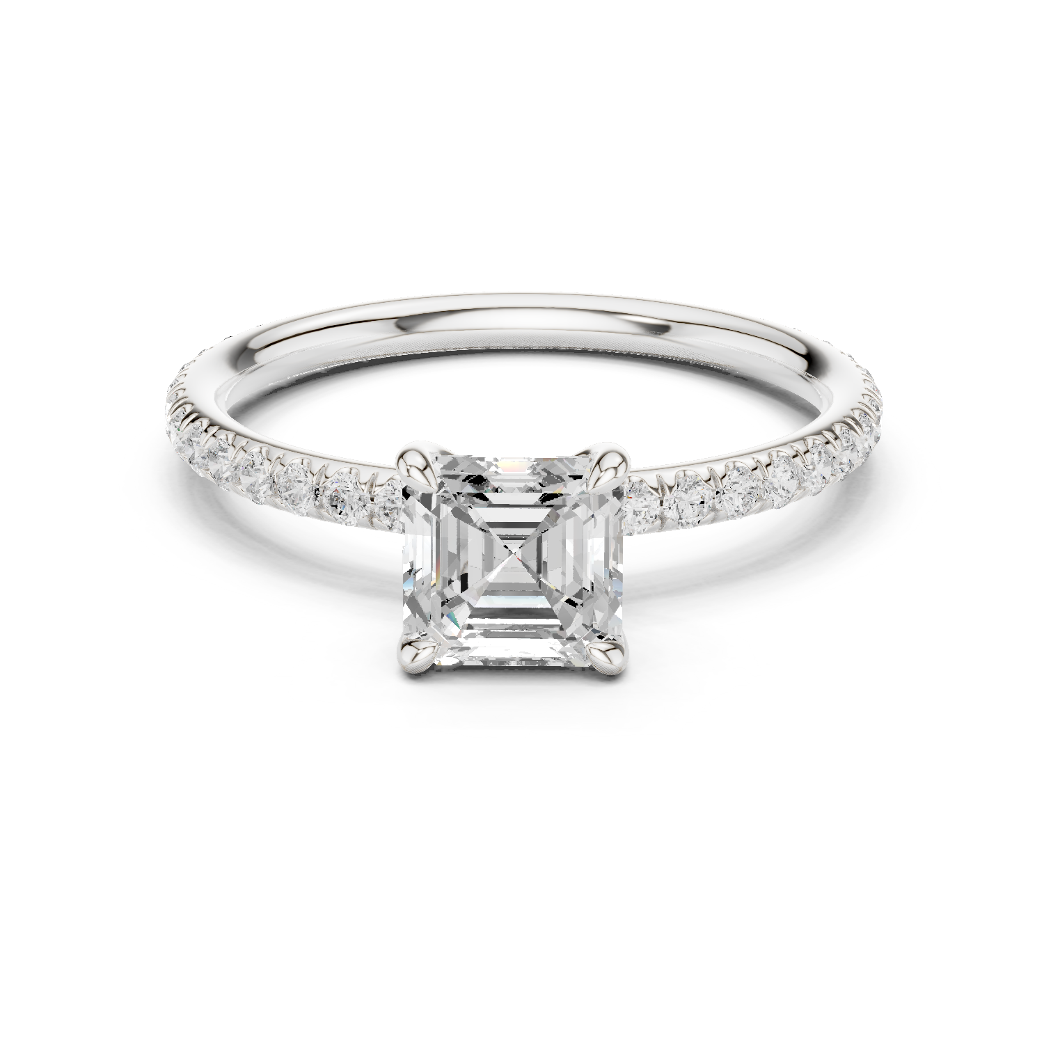 Modern Asscher Cut Engagement Ring