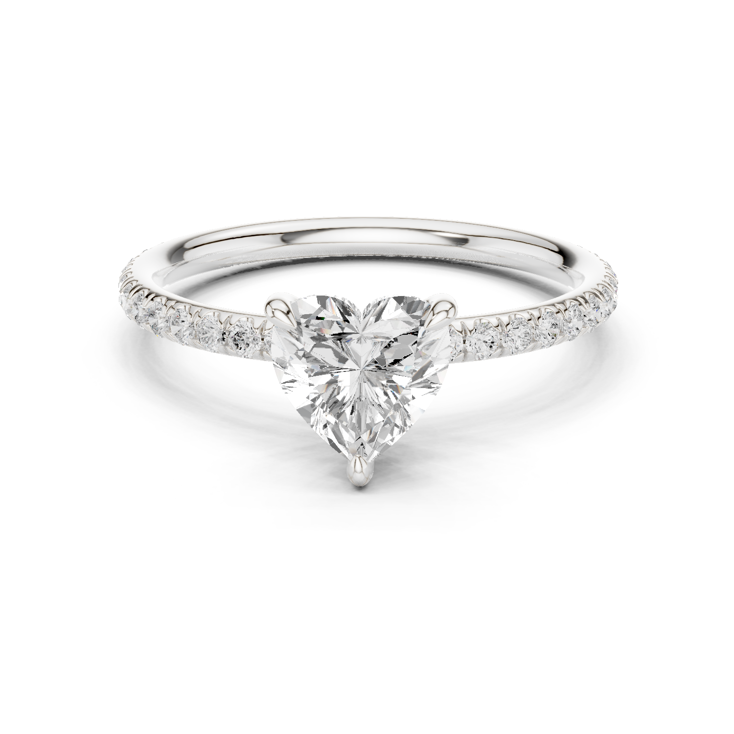 Elaris Heart Cut Pavé Diamond Ring