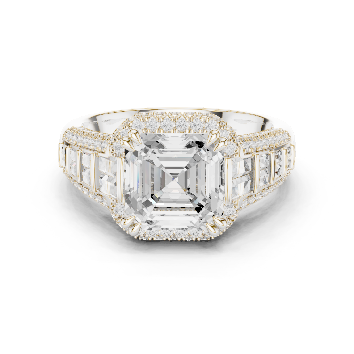 Imperium Asscher-Cut Diamond Halo Engagement Ring