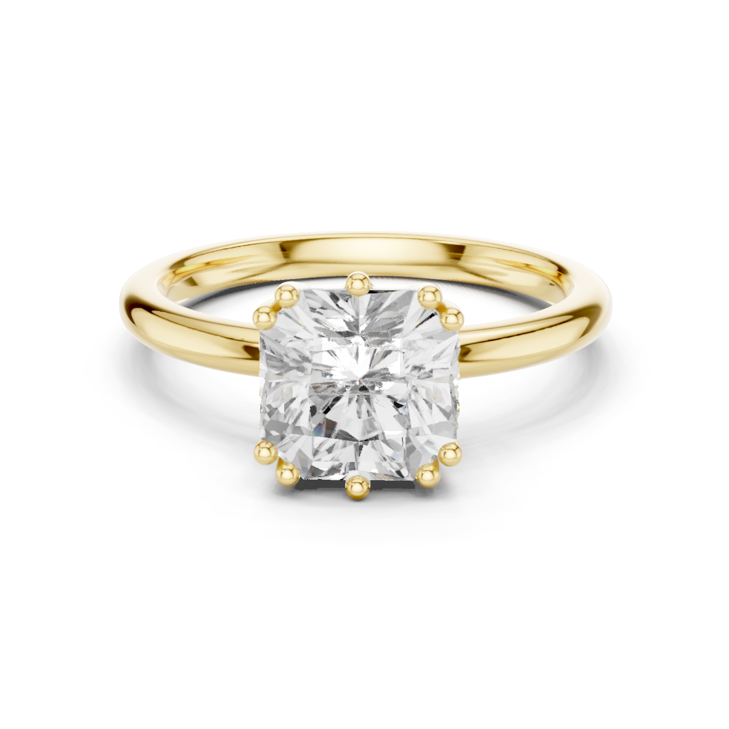 Square Radiant-Cut Diamond Solitaire Engagement Ring