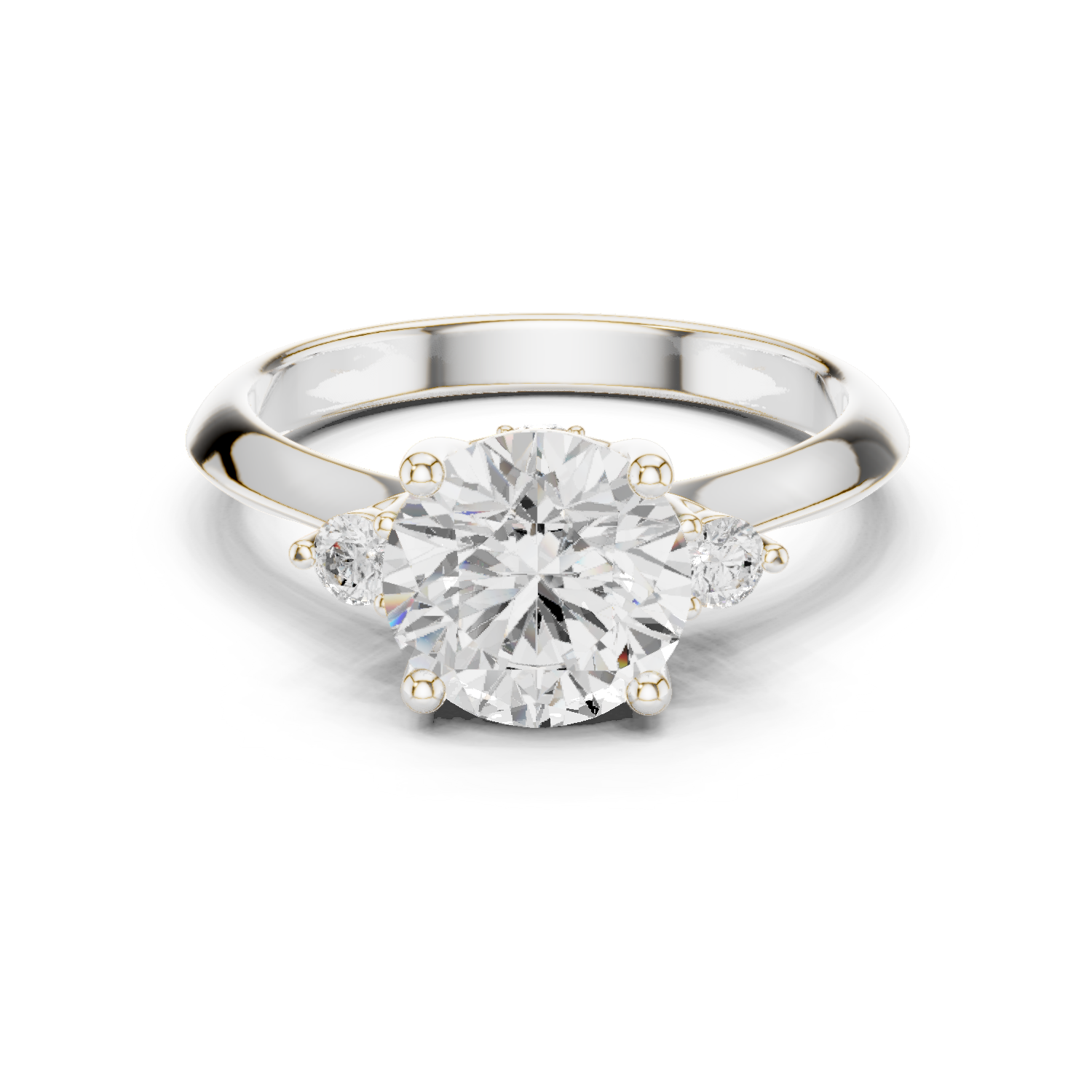 2 Ct Round Diamond Three Stone Engagement