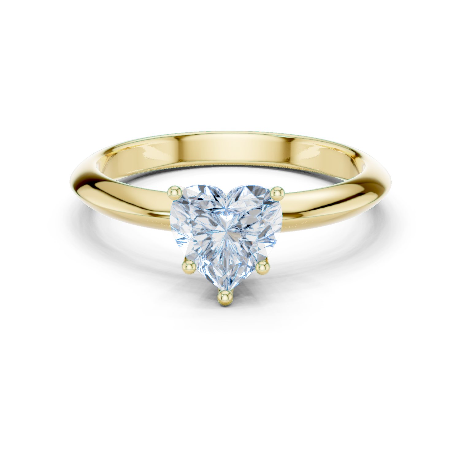Amora Heart Cut Solitaire Diamond Engagement Ring
