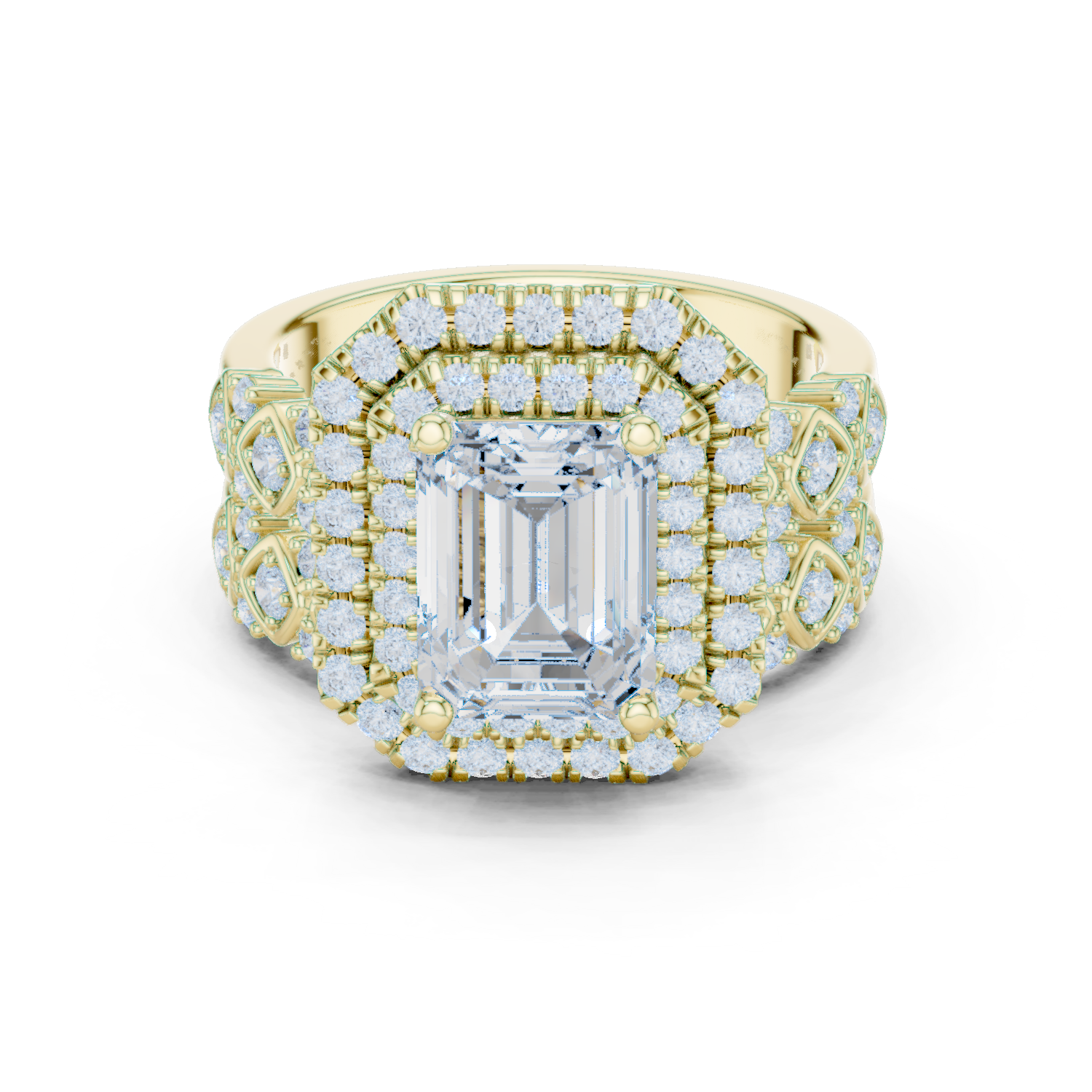 Imperial Halo Emerald Cut Diamond Ring