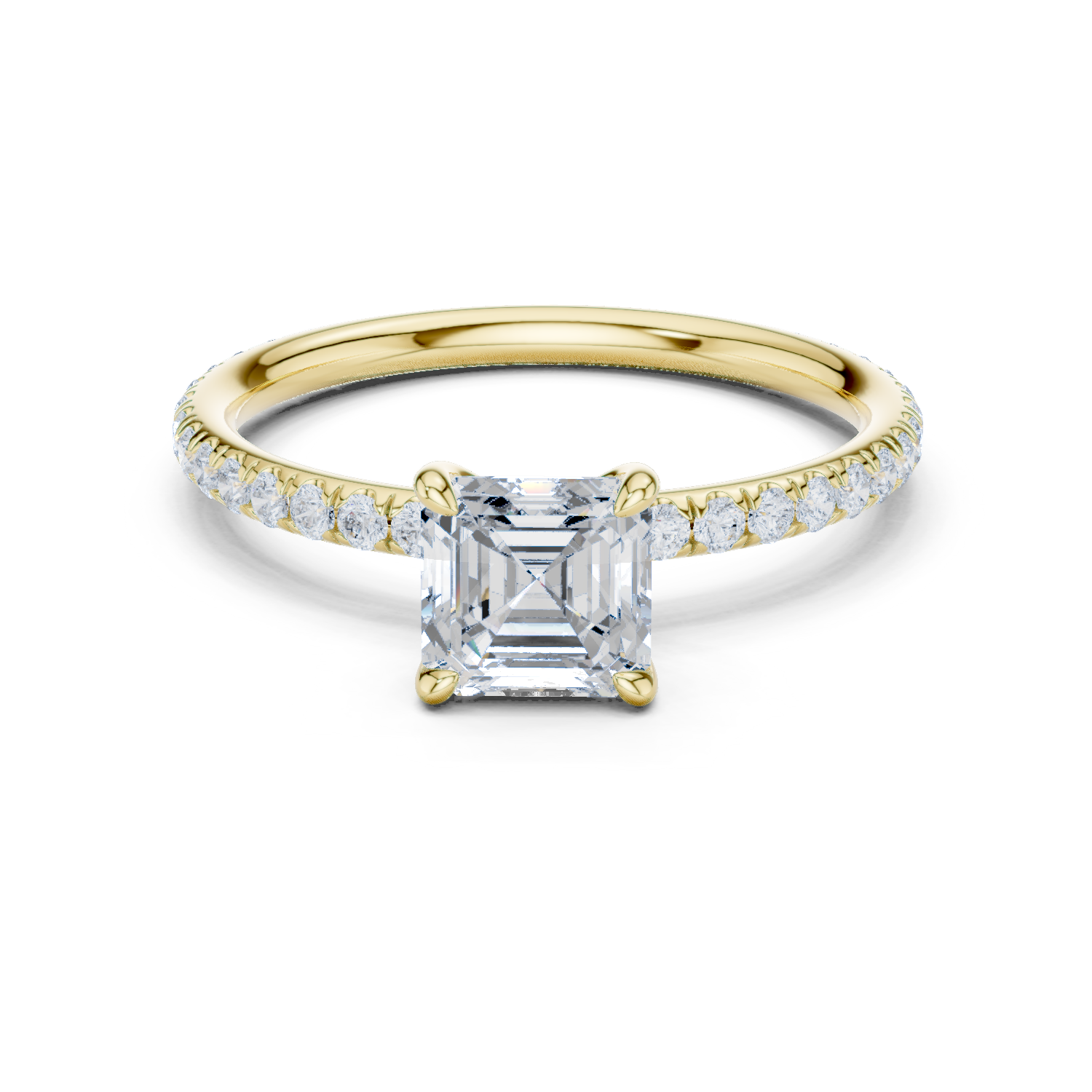 Modern Asscher Cut Engagement Ring