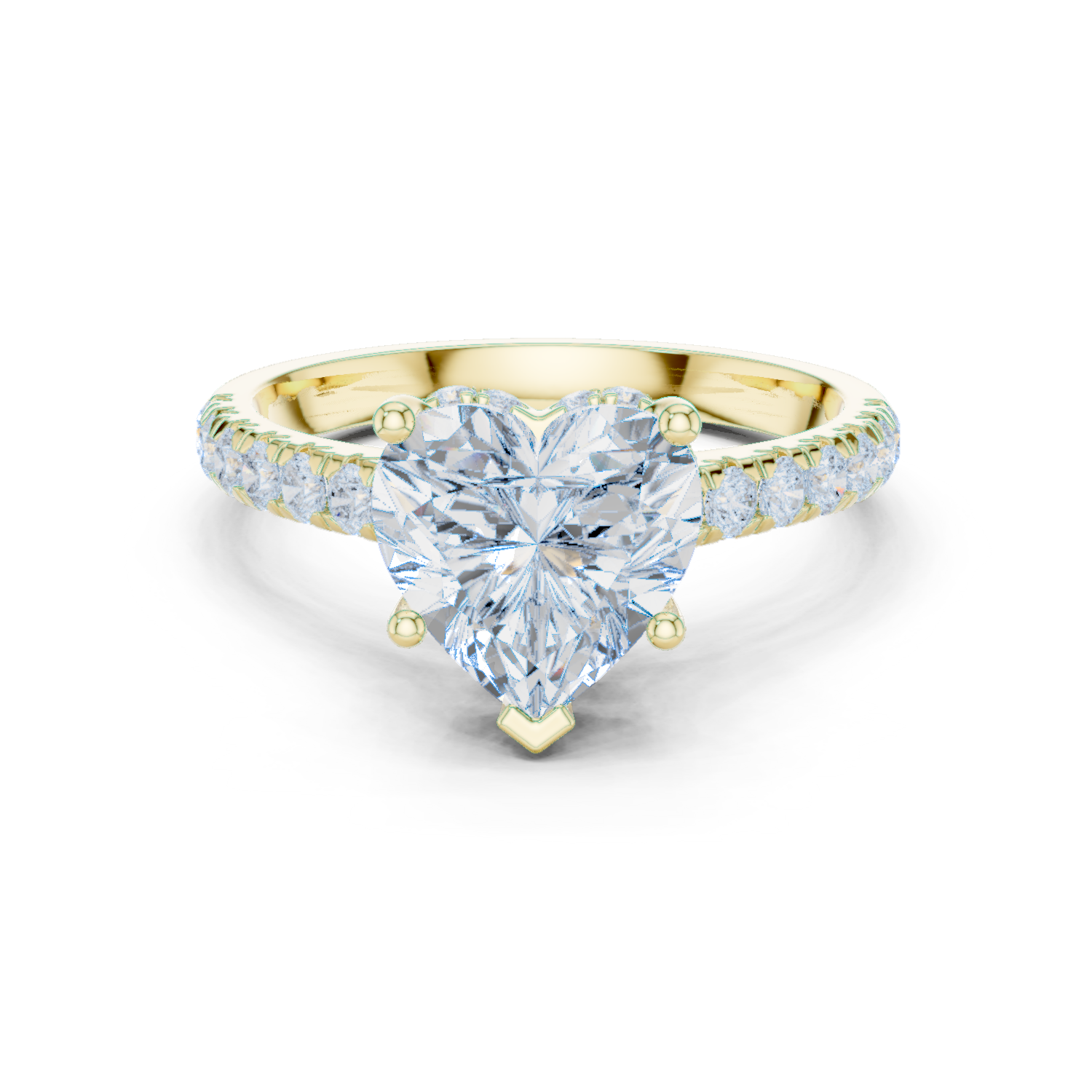 Everheart Heart-Cut Diamond Solitaire Engagement Ring