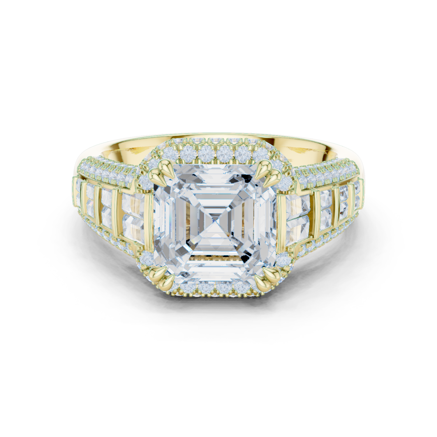 Imperium Asscher-Cut Diamond Halo Engagement Ring