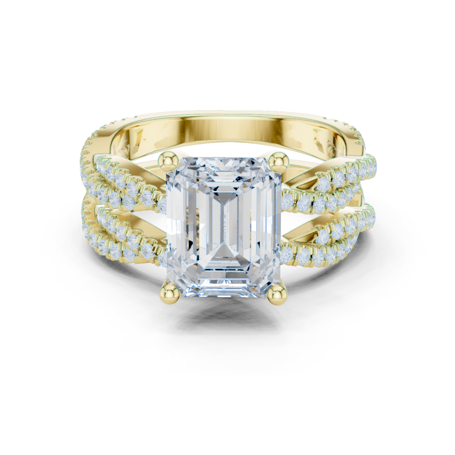 Elysian Split Emerald Ring