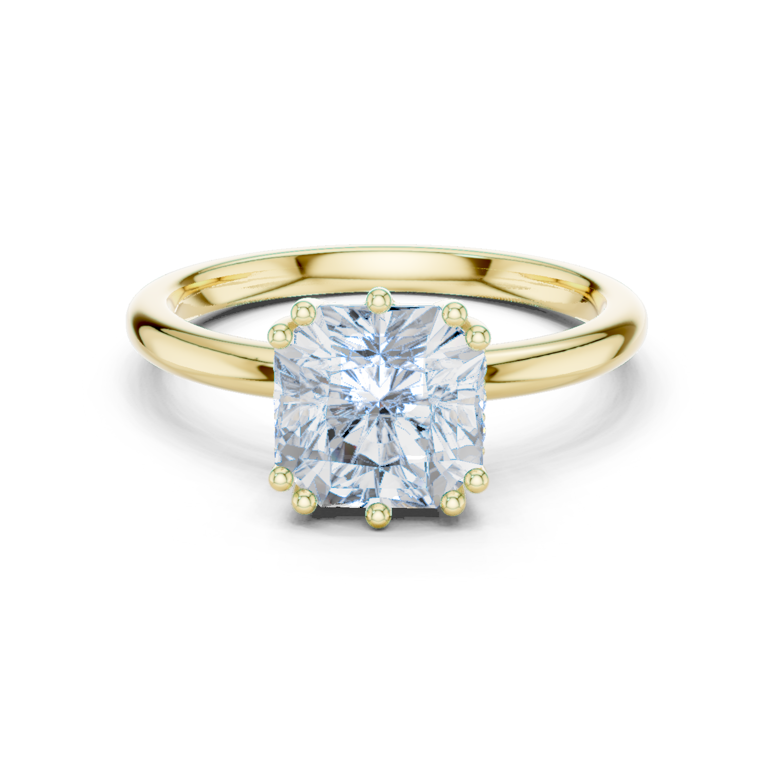 Square Radiant-Cut Diamond Solitaire Engagement Ring