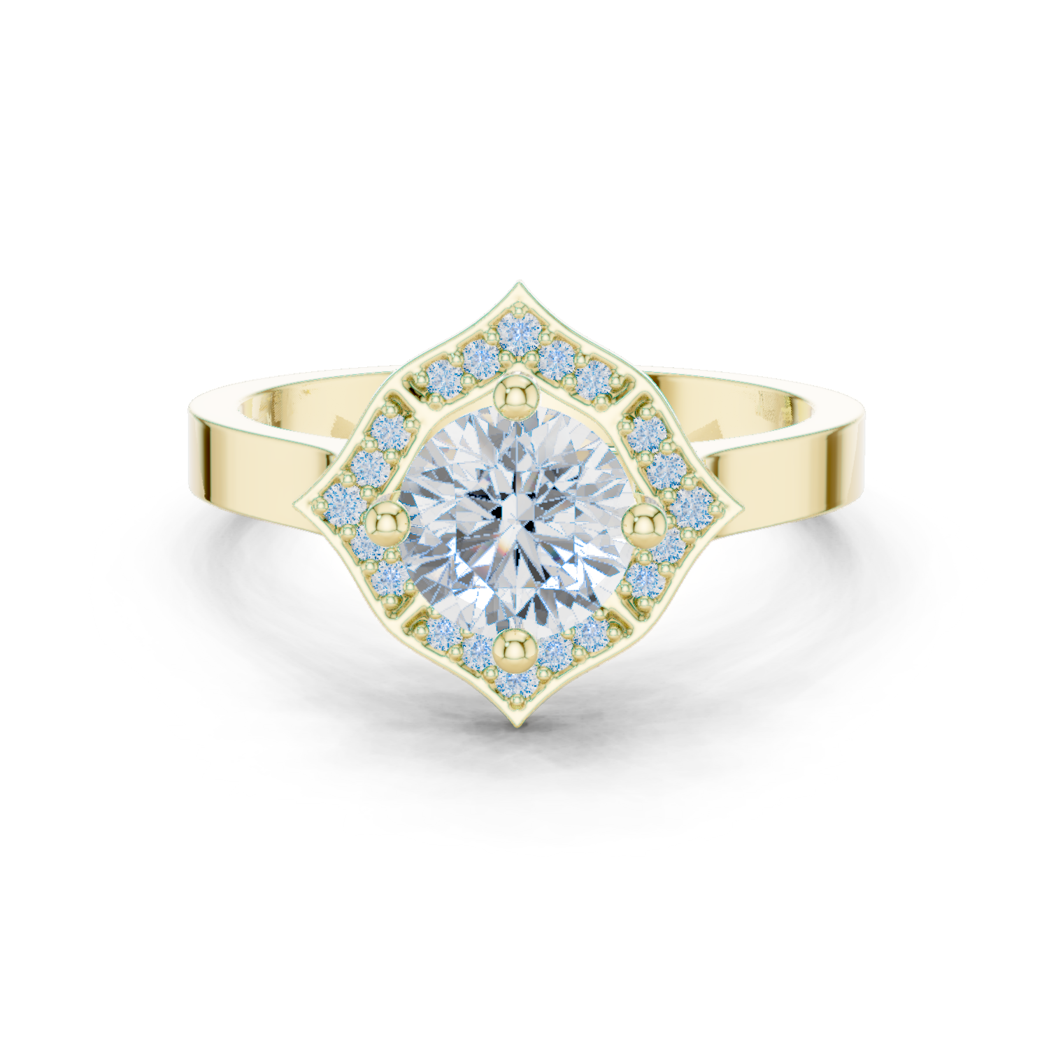 ROUND HALO DIAMOND ENGAGEMENT RING