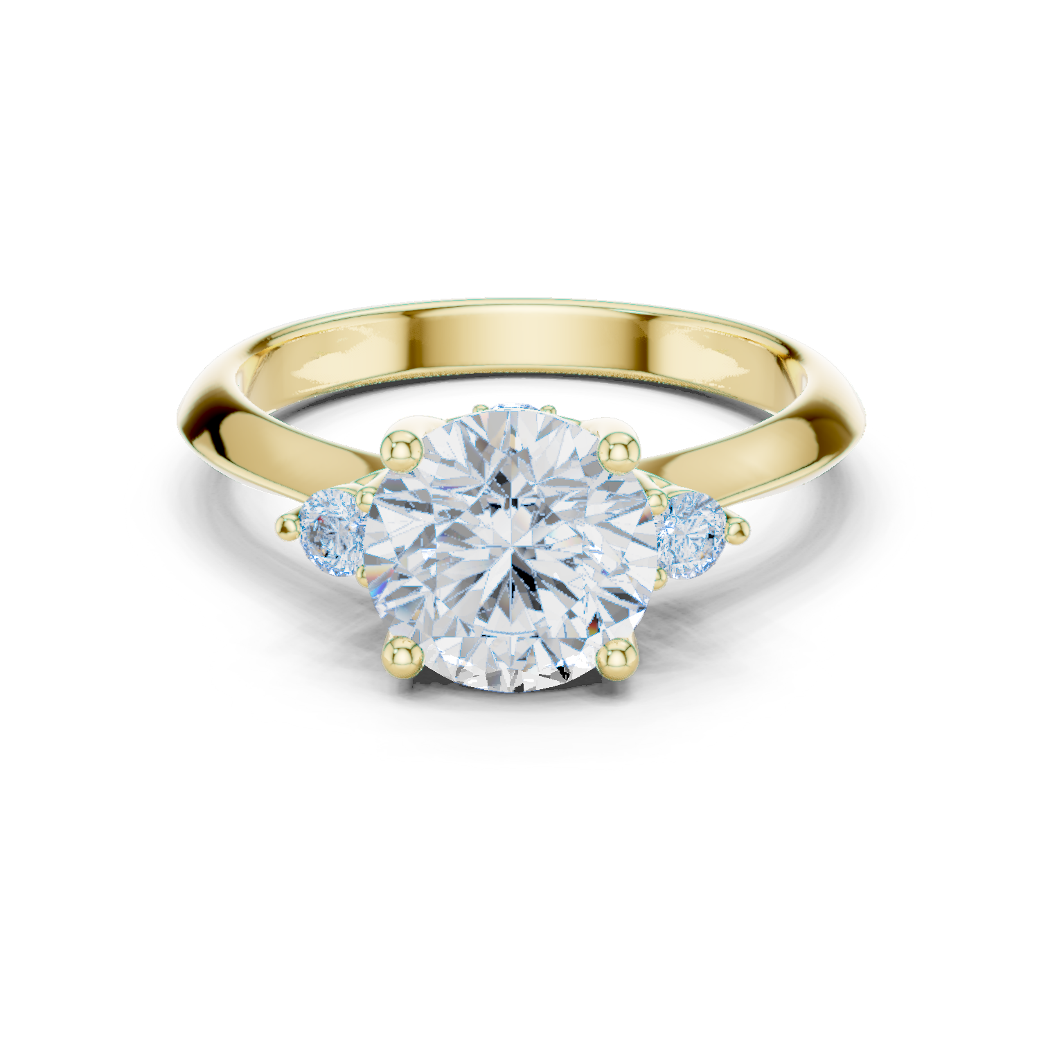 2 Ct Round Diamond Three Stone Engagement