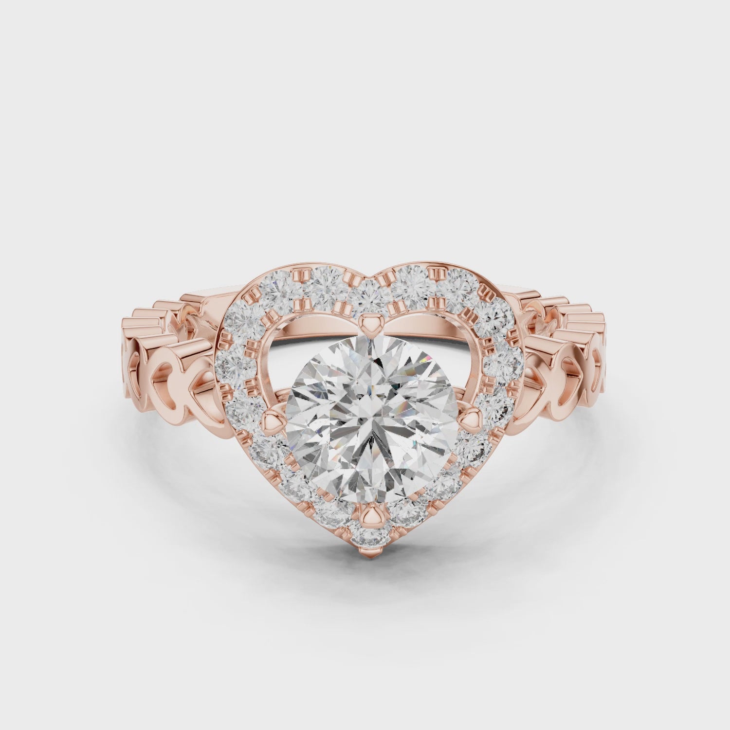 Heart Shape Halo Ring