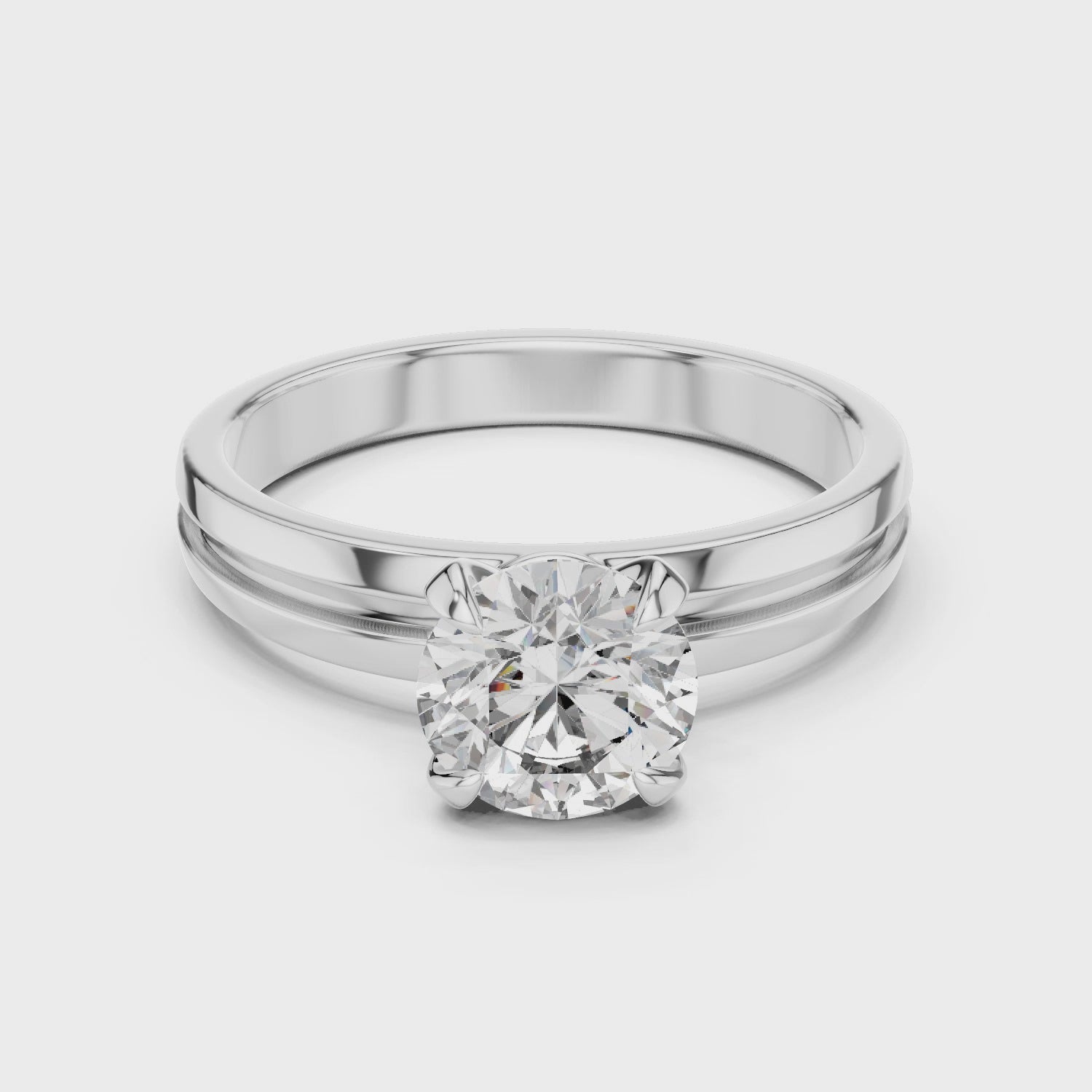 1ct Solitaire Ring Band With Claw Prongs