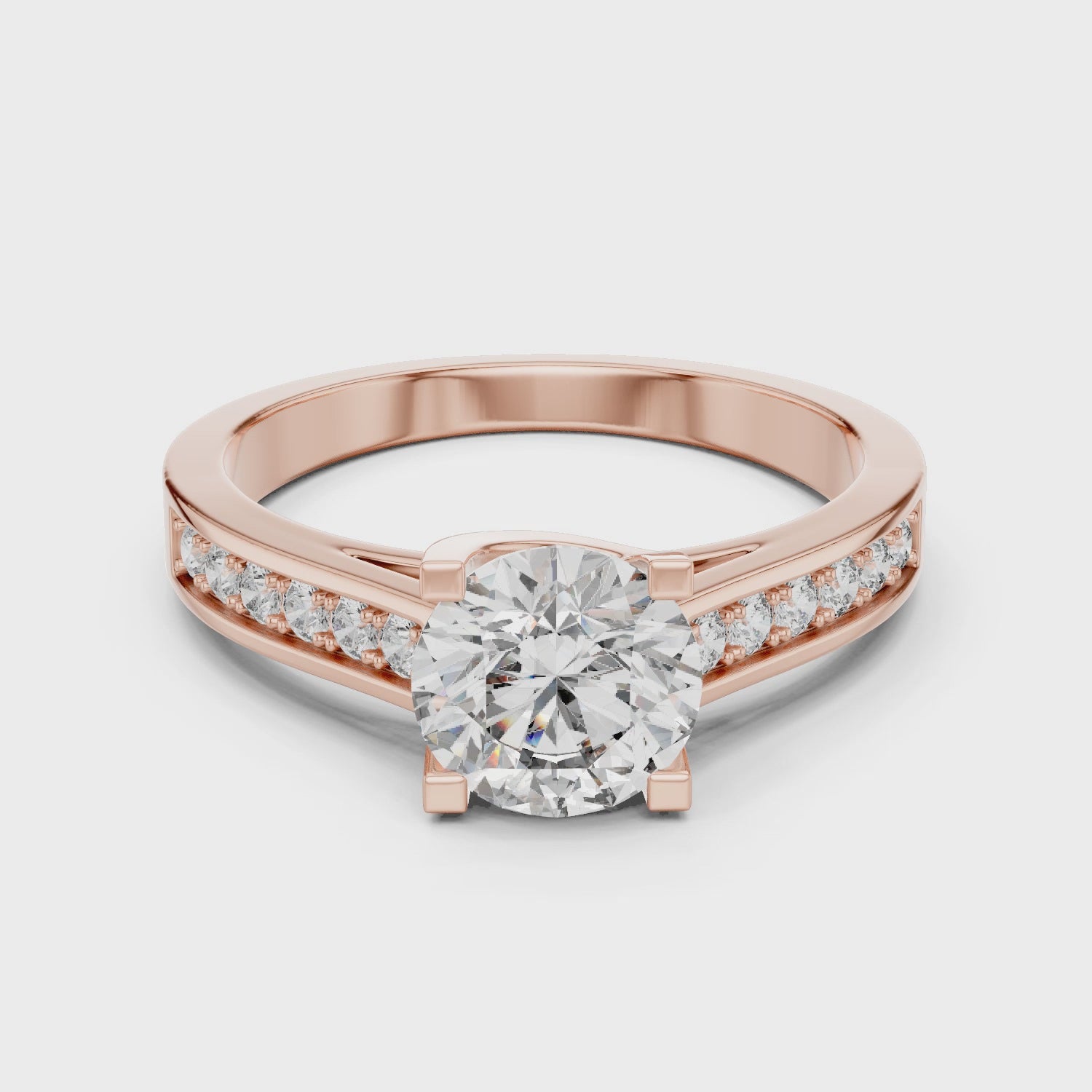 1ct Solitaire Ring With Side Stones