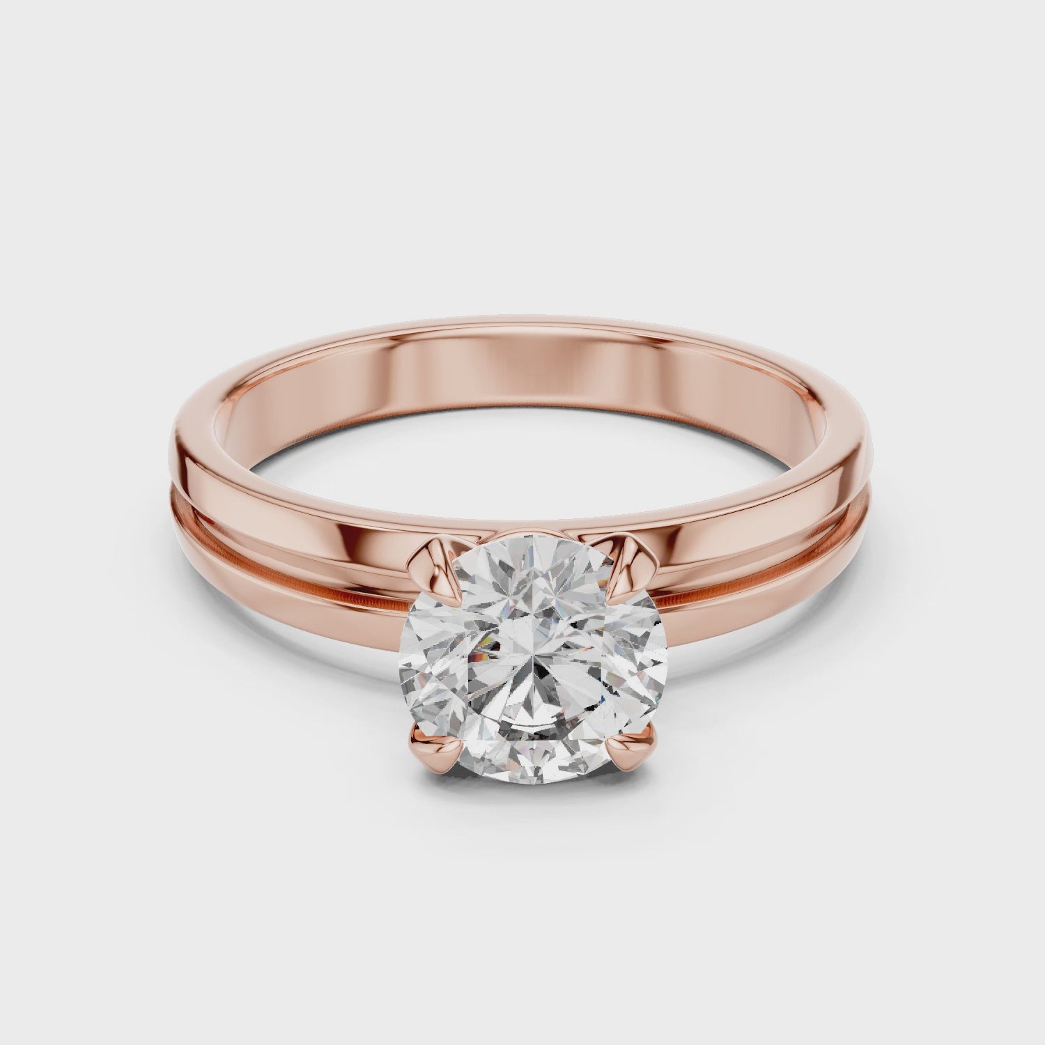 1ct Solitaire Ring Band With Claw Prongs