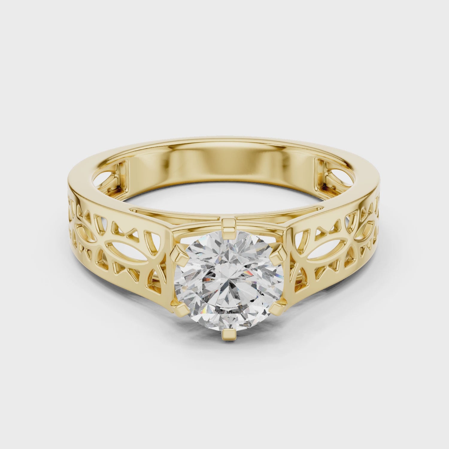 1CT SOLTAIRE RING WITH UNIQUE SHANK