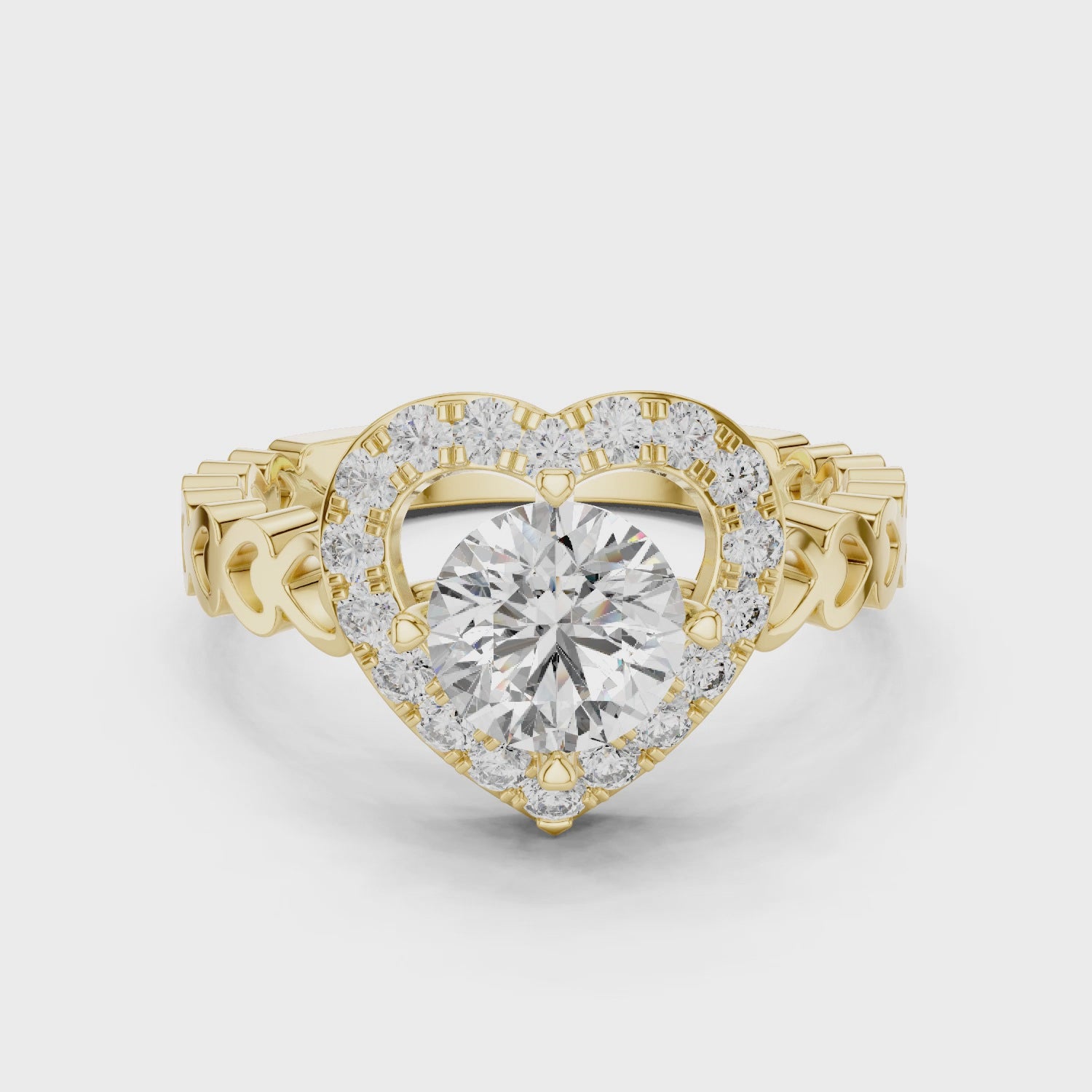Heart Shape Halo Ring