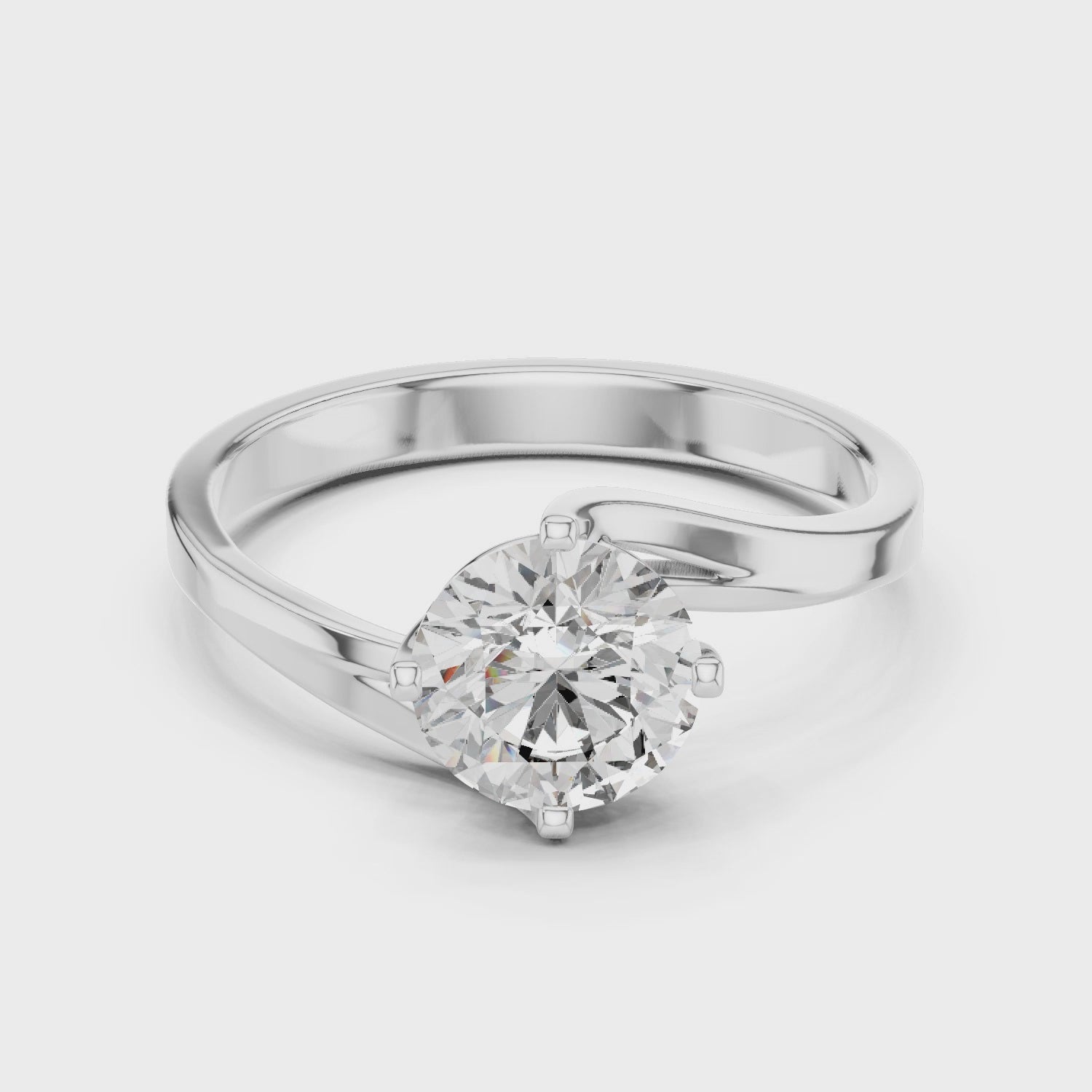 1ct Solitaire Twist Cross Band