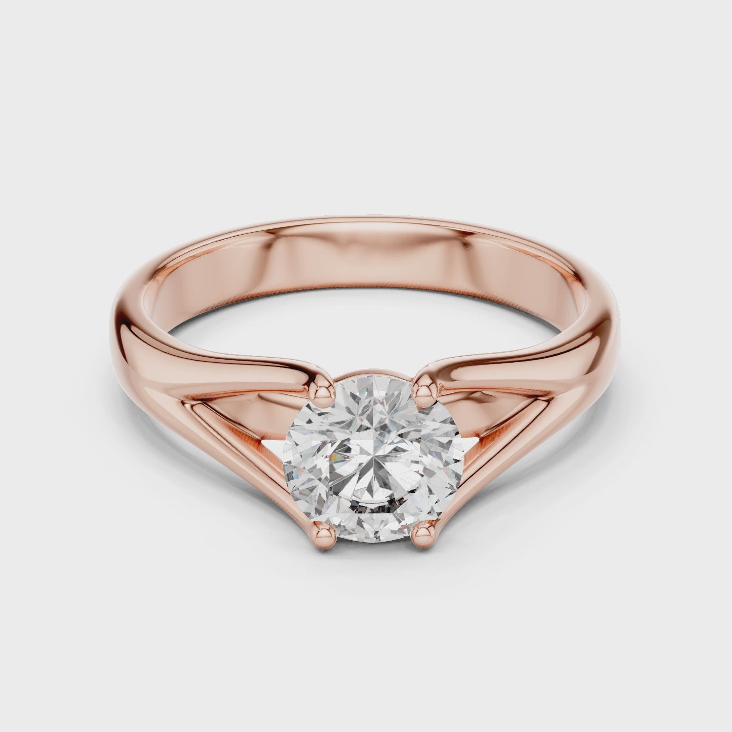 1ct Solitaire Double Shank Band