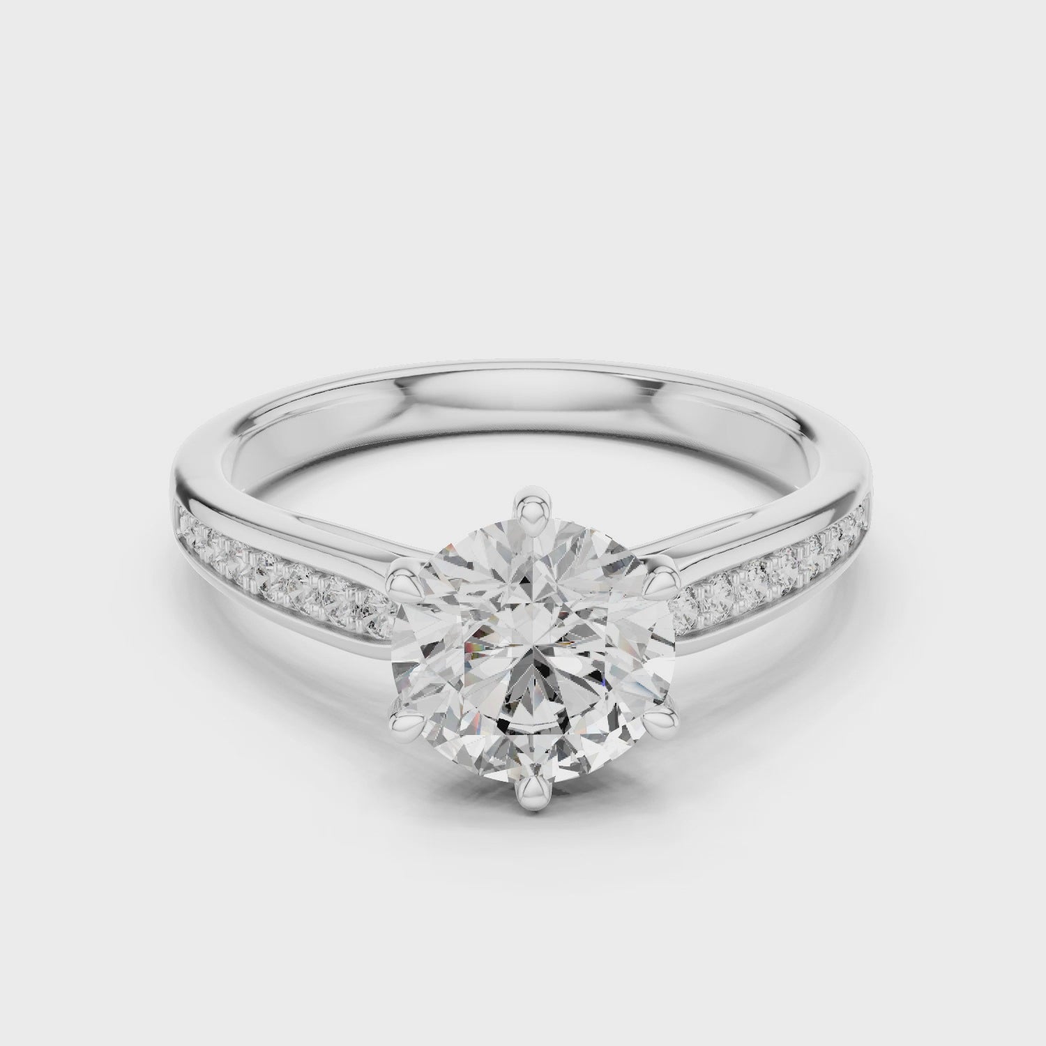 1ct Engagement Ring With Side Stone