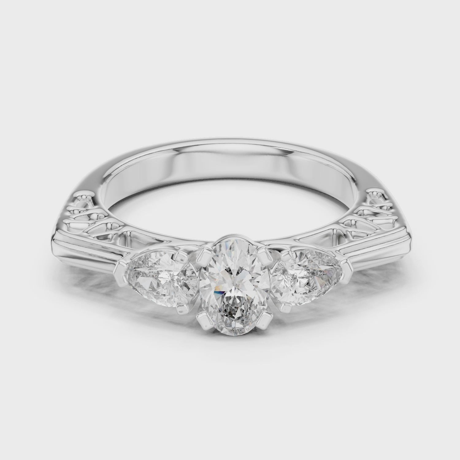 Oval With Pear Engagement Ring