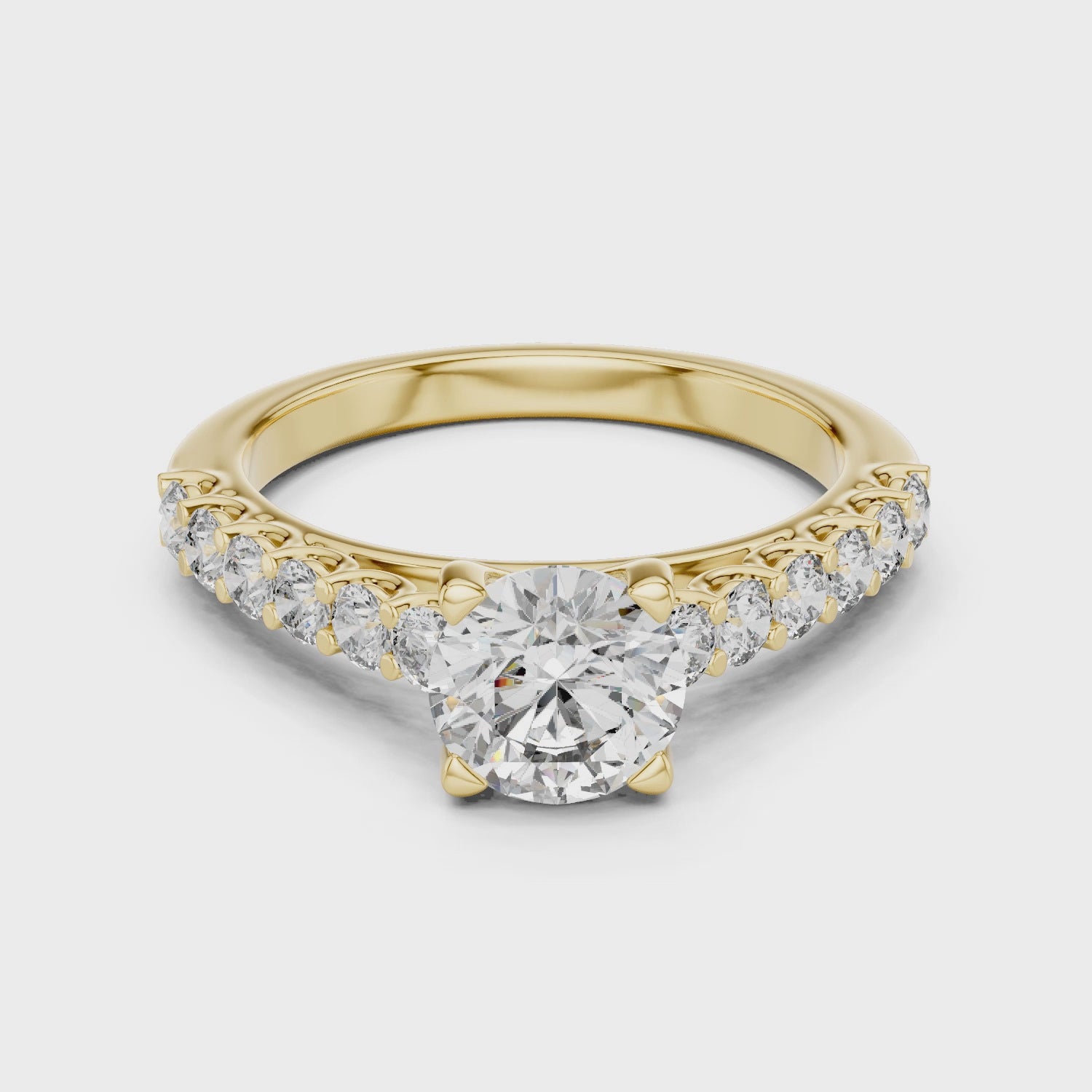 1CT SOLITAIRE WITH SIDE DIAMOND BAND